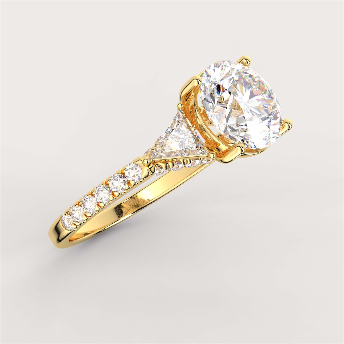 Diamond Three Stone Engagement Ring with IGI Certified Lab Grown Diamond