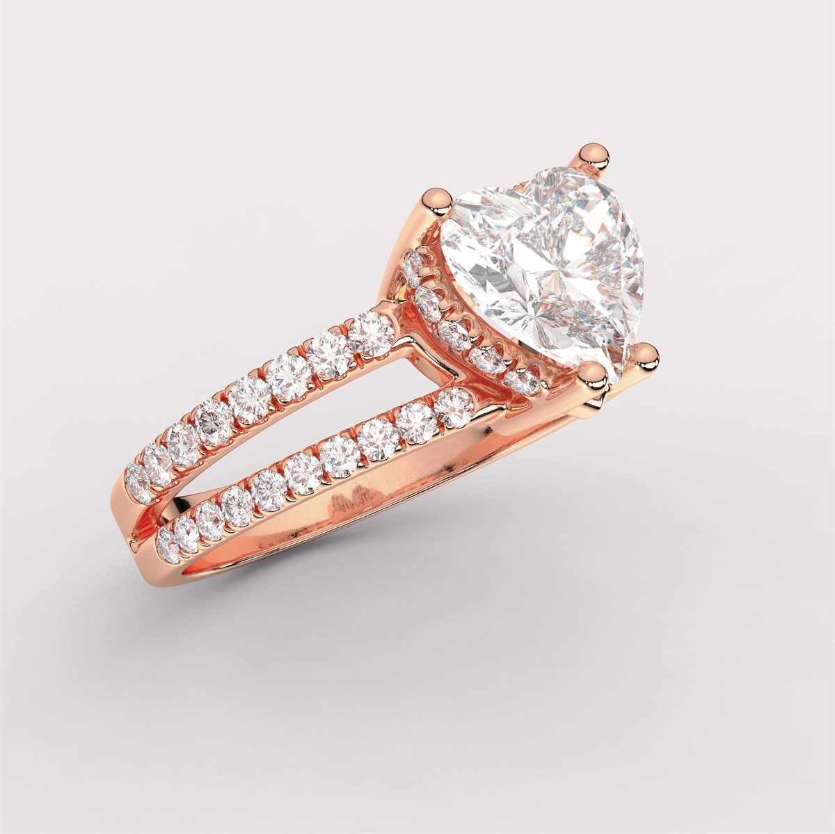Diamond Engagement Ring with Split Shank with IGI Certified Lab Grown Diamond