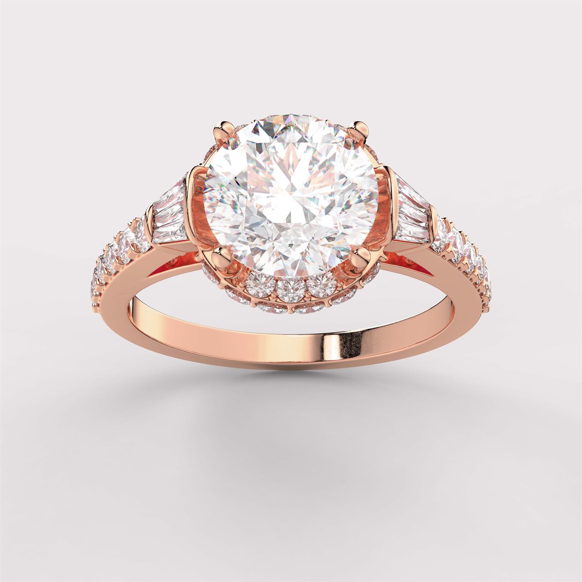 The Diamond Engagement Ring with a diverse shape stone shank with IGI Certified Lab Grown Diamond