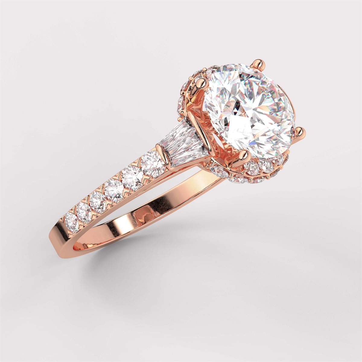 The Diamond Engagement Ring with a diverse shape stone shank with IGI Certified Lab Grown Diamond