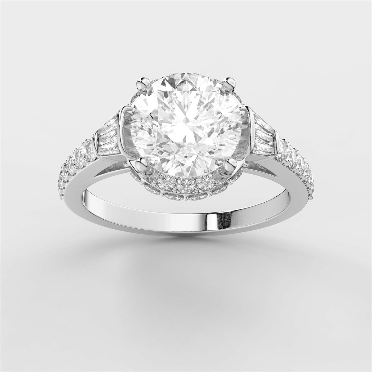 The Diamond Engagement Ring with a diverse shape stone shank with IGI Certified Lab Grown Diamond