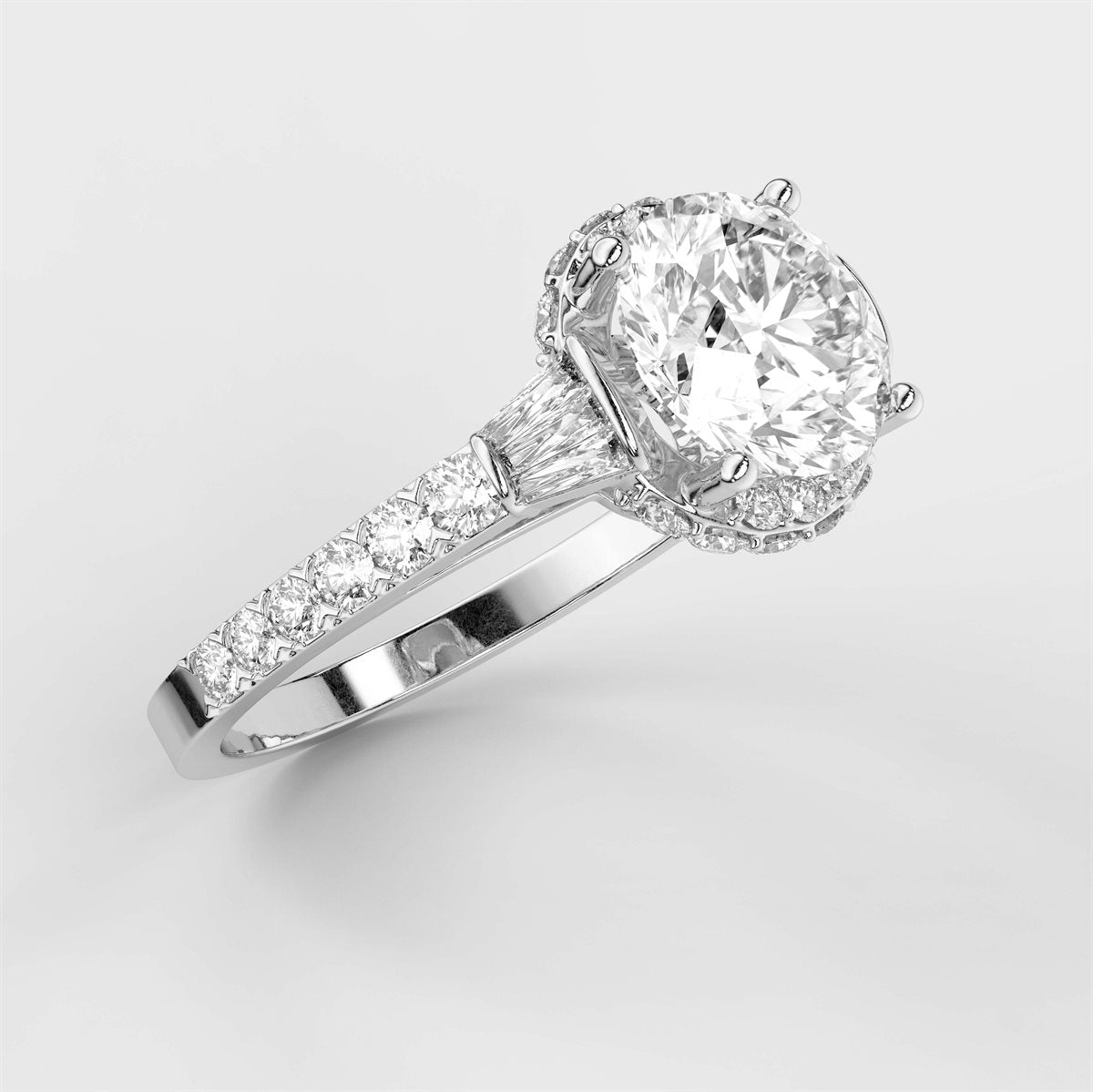 The Diamond Engagement Ring with a diverse shape stone shank with IGI Certified Lab Grown Diamond