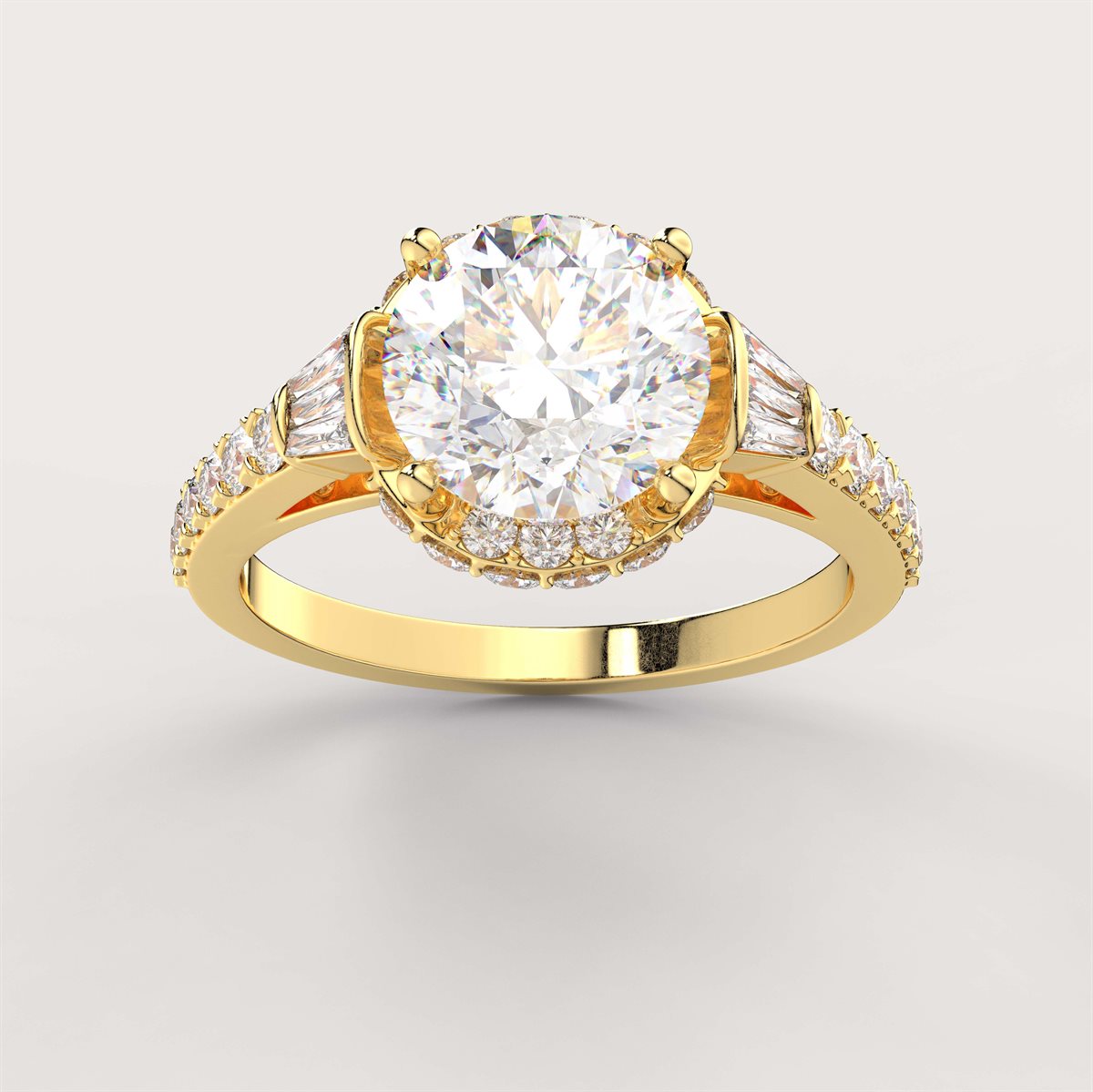 The Diamond Engagement Ring with a diverse shape stone shank with IGI Certified Lab Grown Diamond