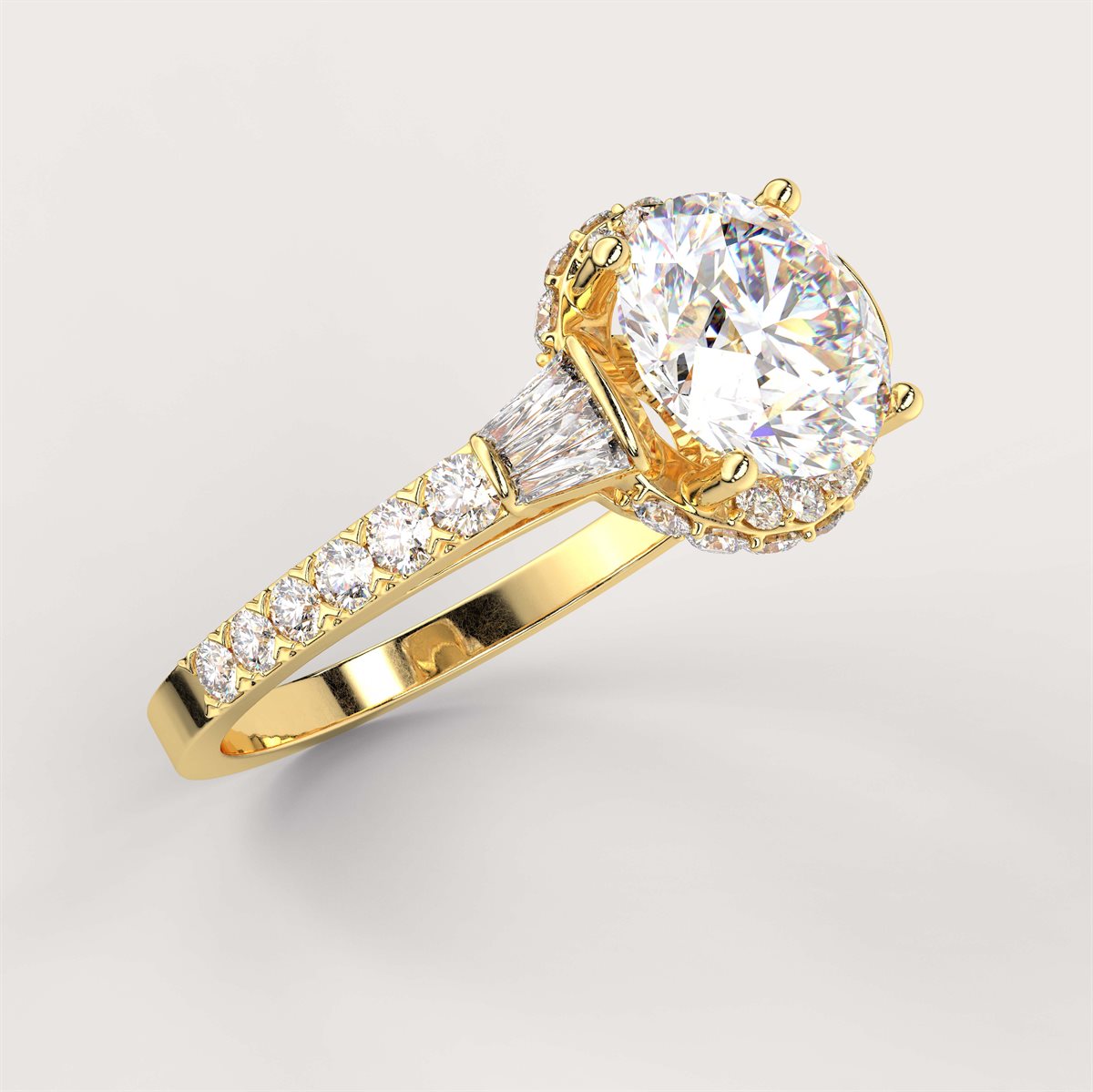 The Diamond Engagement Ring with a diverse shape stone shank with IGI Certified Lab Grown Diamond