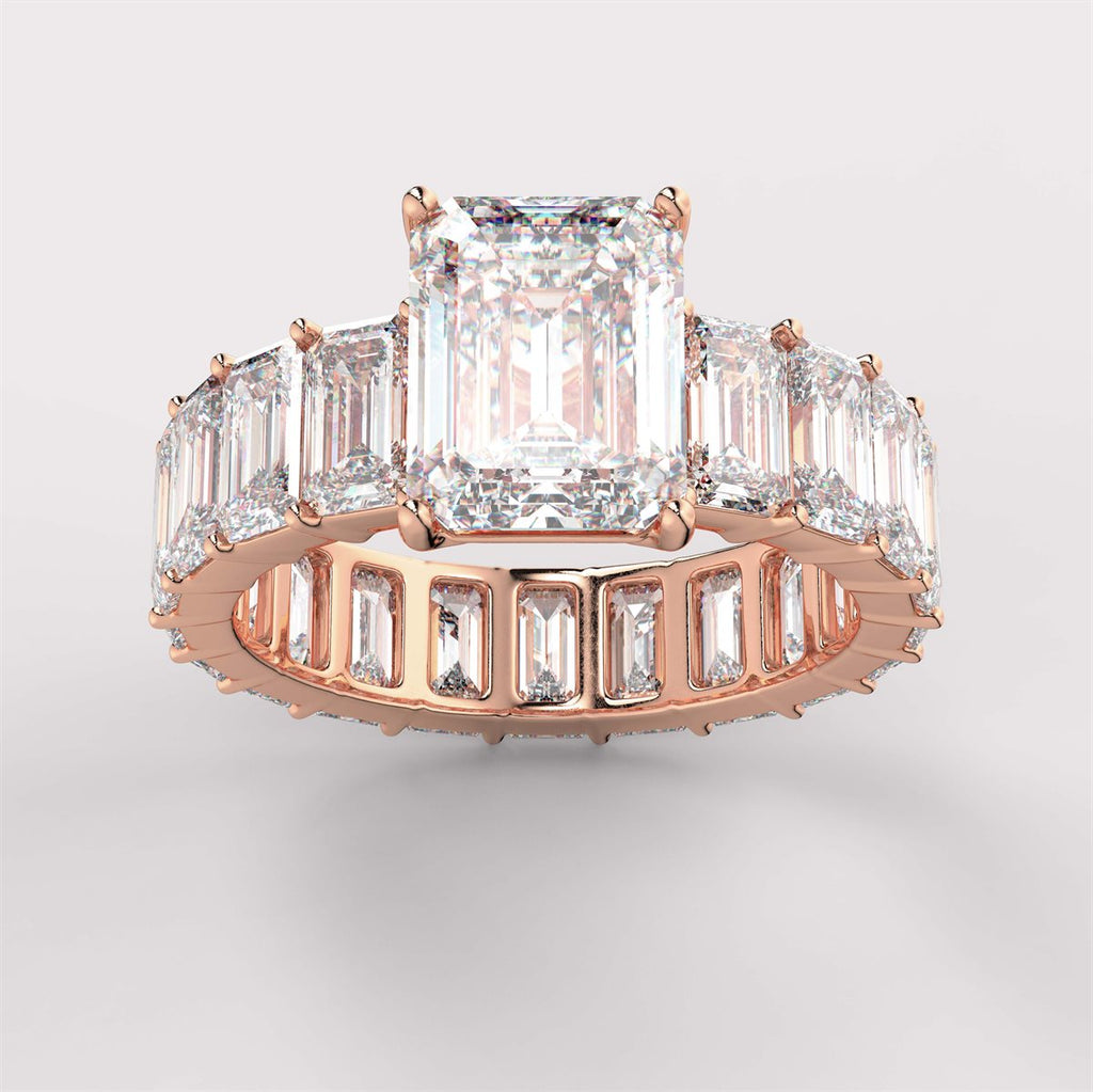 Diamond Eternity Side Stone Engagement Ring with IGI Certified Lab Grown Diamond