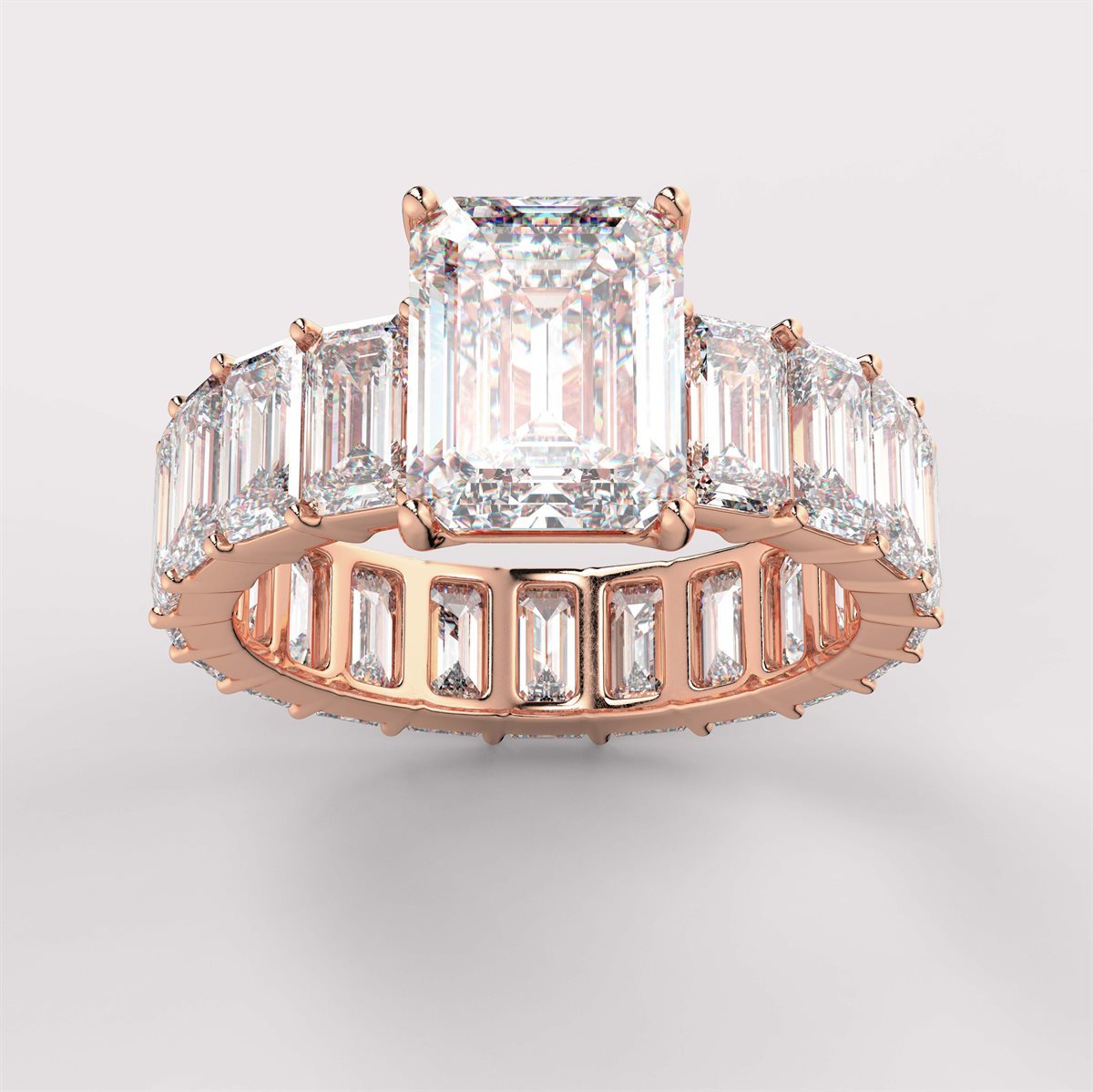 Diamond Eternity Side Stone Engagement Ring with IGI Certified Lab Grown Diamond