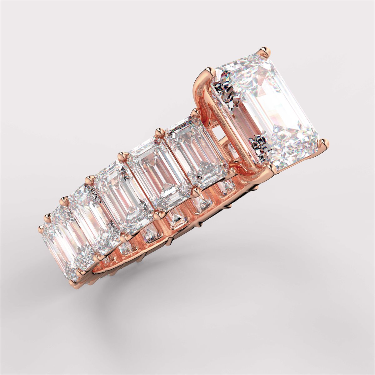 Diamond Eternity Side Stone Engagement Ring with IGI Certified Lab Grown Diamond