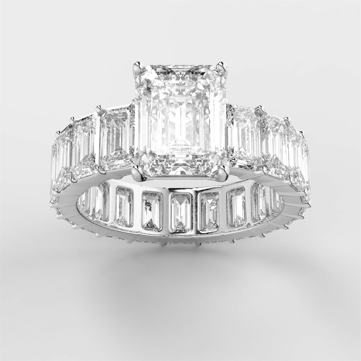 Diamond Eternity Side Stone Engagement Ring with IGI Certified Lab Grown Diamond