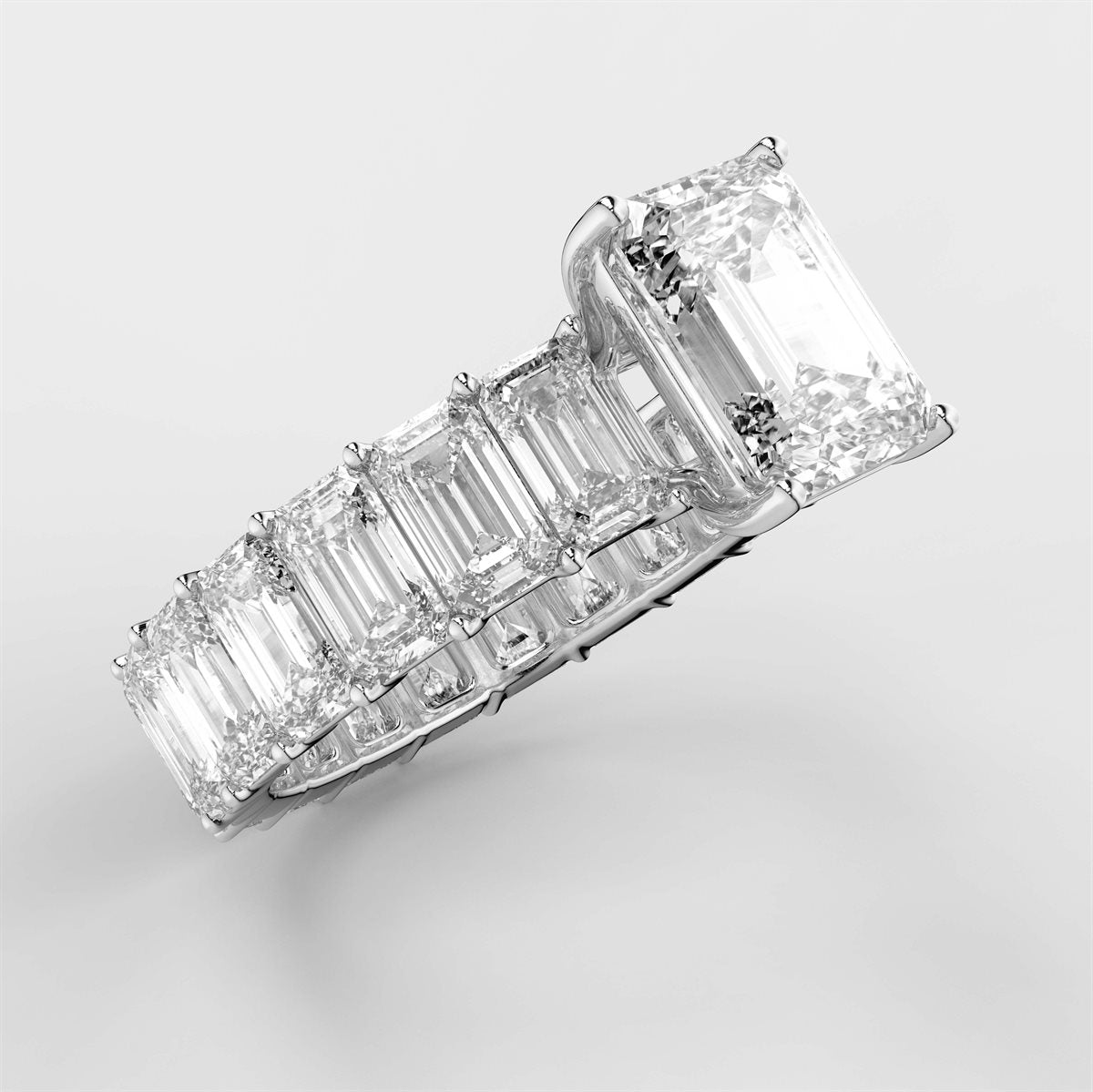 Diamond Eternity Side Stone Engagement Ring with IGI Certified Lab Grown Diamond