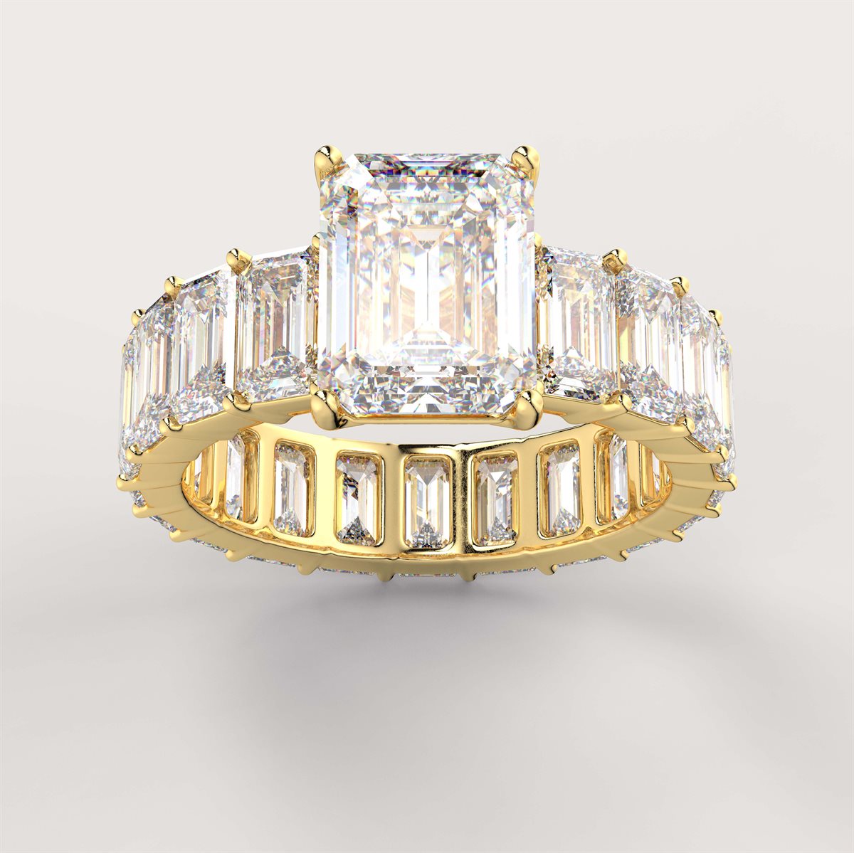 Diamond Eternity Side Stone Engagement Ring with IGI Certified Lab Grown Diamond