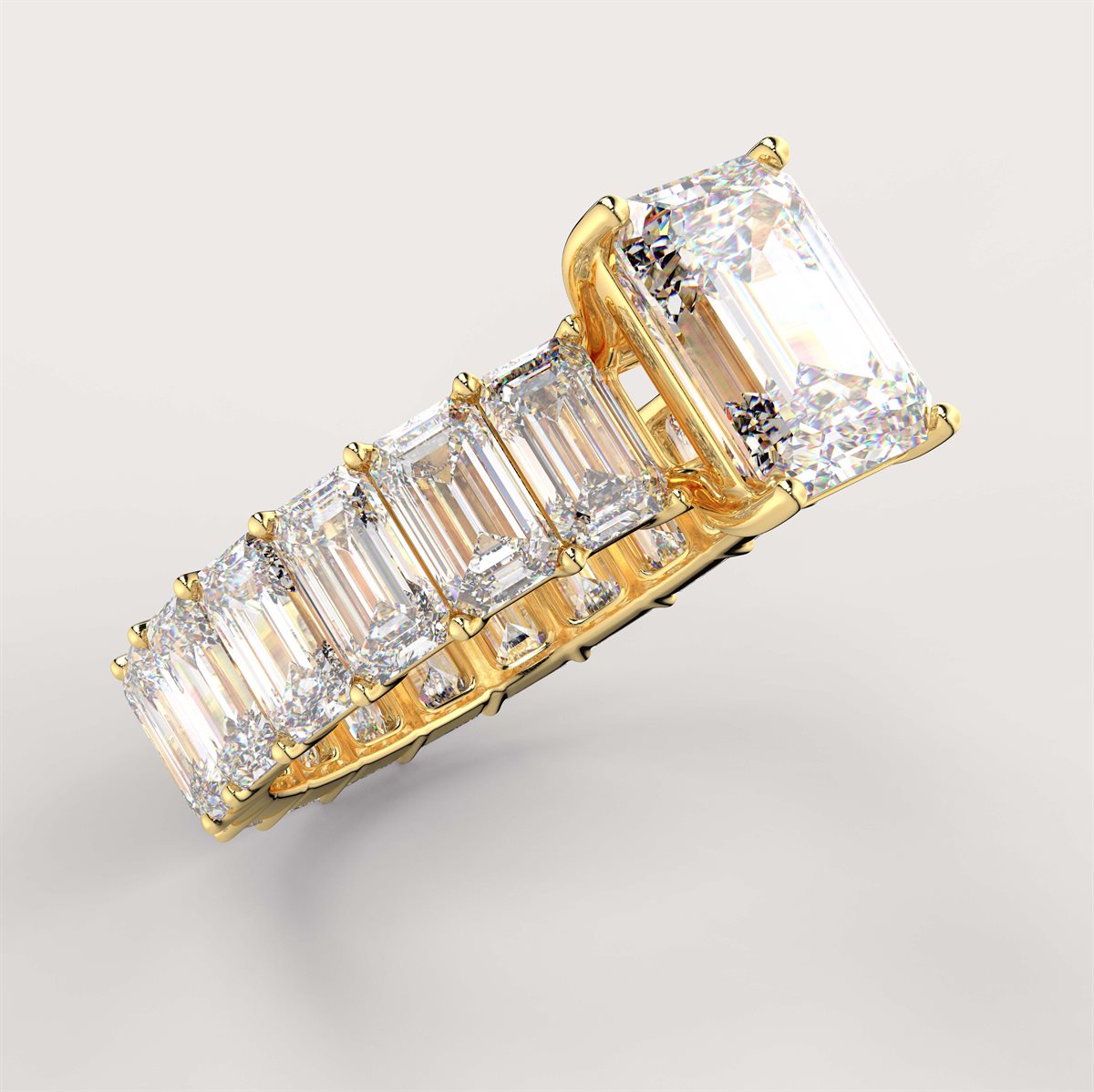 Diamond Eternity Side Stone Engagement Ring with IGI Certified Lab Grown Diamond