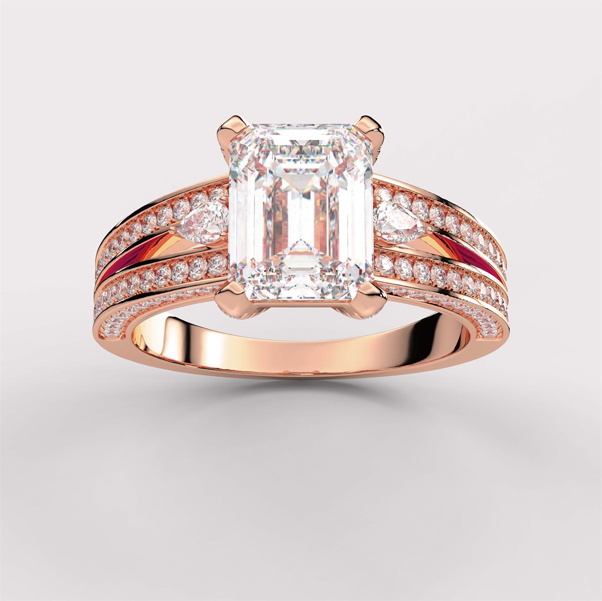Dainty Diamond Engagement Ring with Side Accents with IGI Certified Lab Grown Diamond