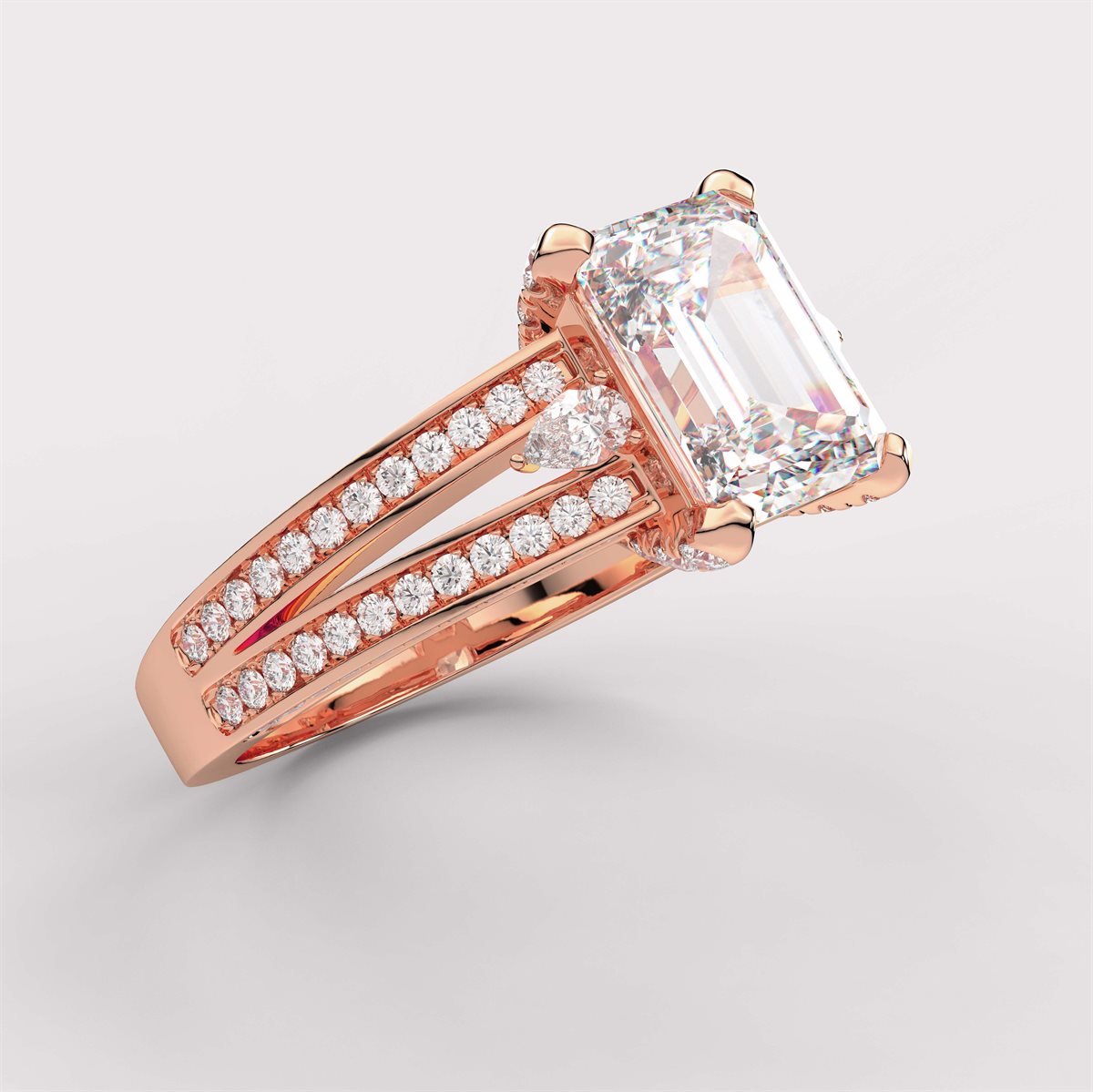 Dainty Diamond Engagement Ring with Side Accents with IGI Certified Lab Grown Diamond