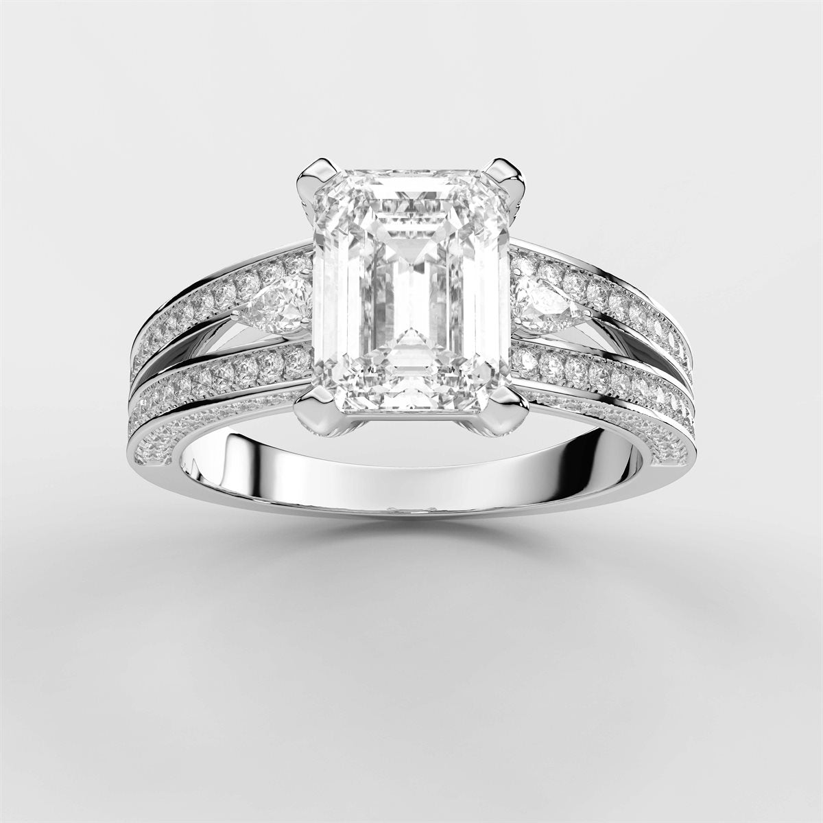 Dainty Diamond Engagement Ring with Side Accents with IGI Certified Lab Grown Diamond