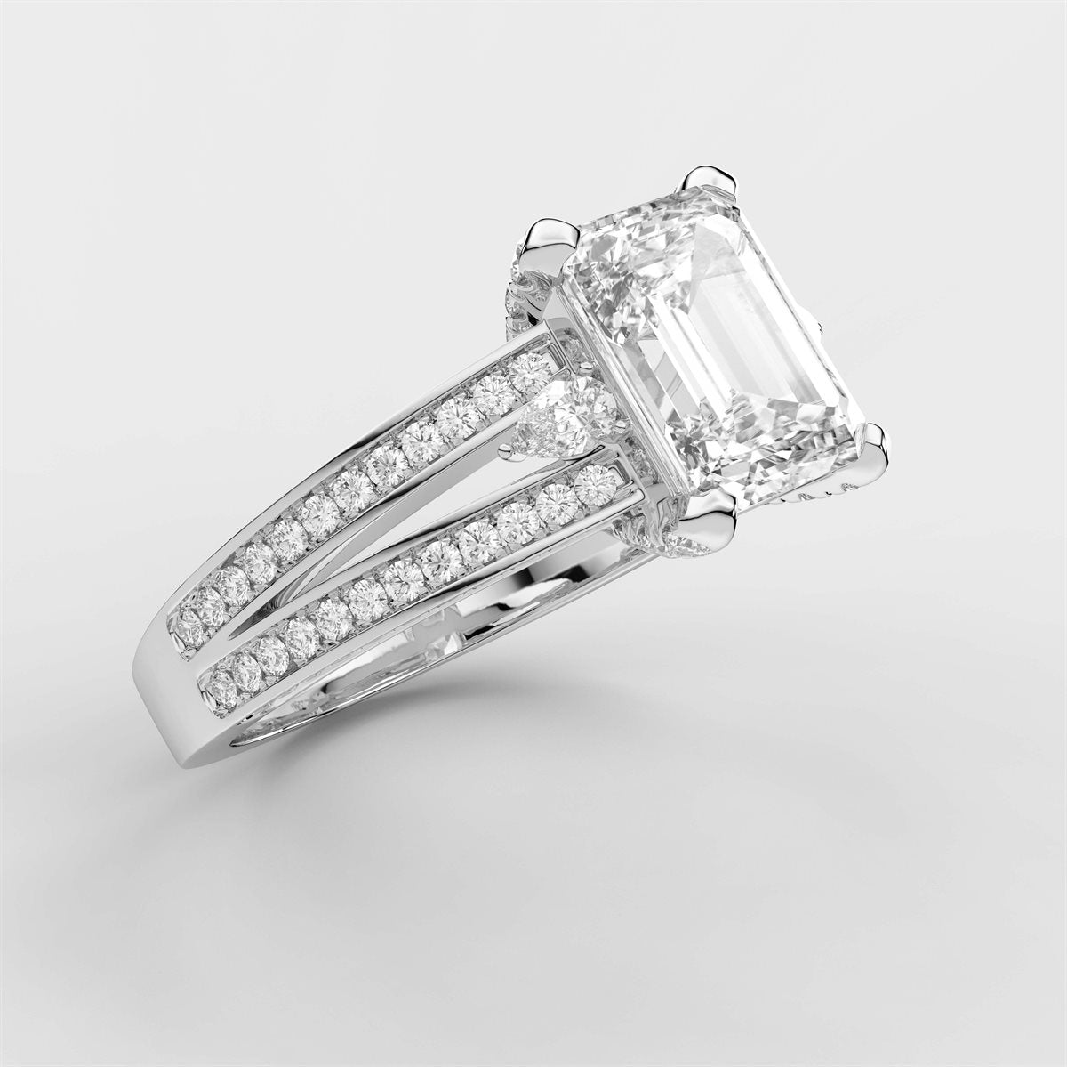 Dainty Diamond Engagement Ring with Side Accents with IGI Certified Lab Grown Diamond