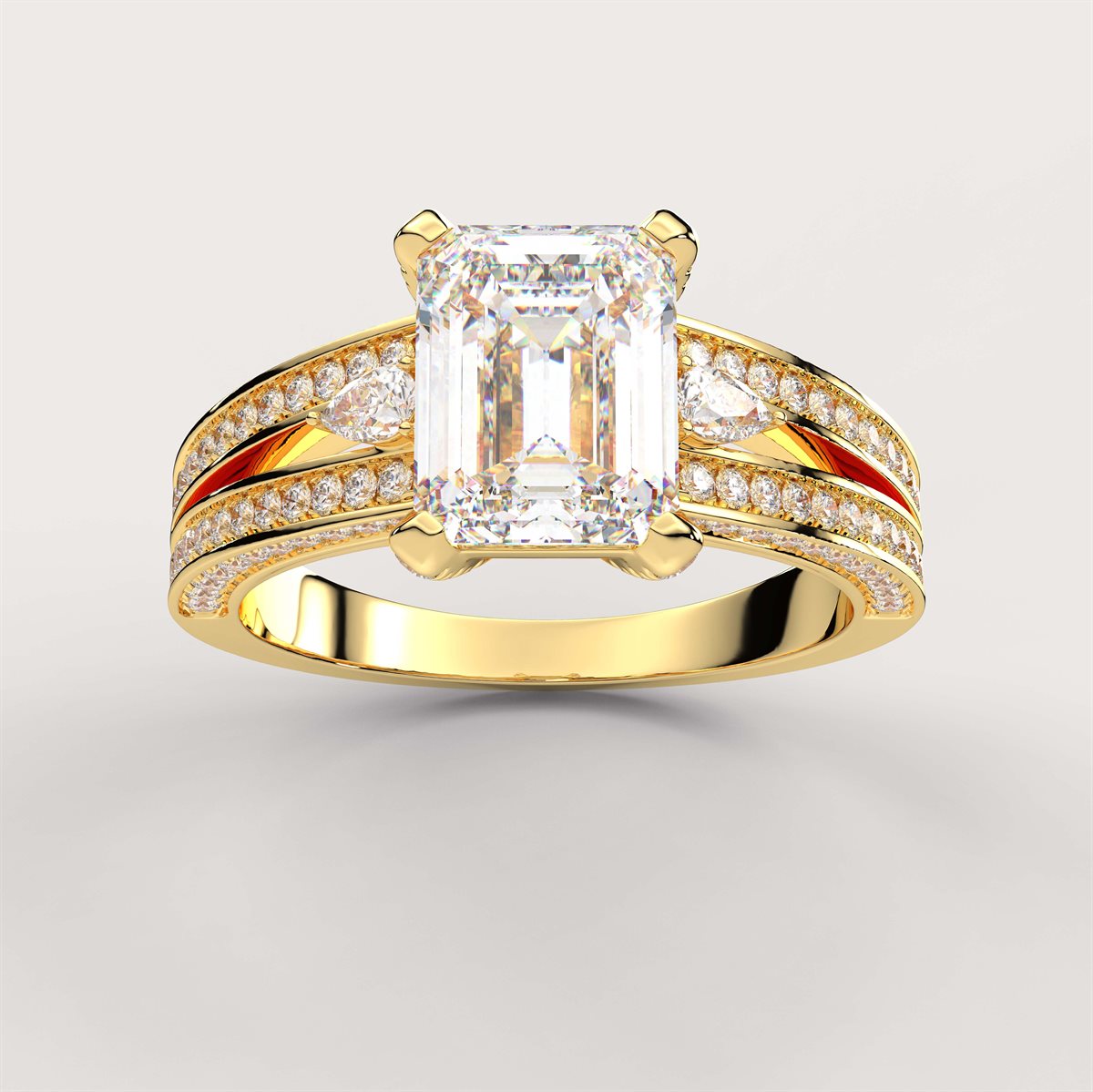 Dainty Diamond Engagement Ring with Side Accents with IGI Certified Lab Grown Diamond