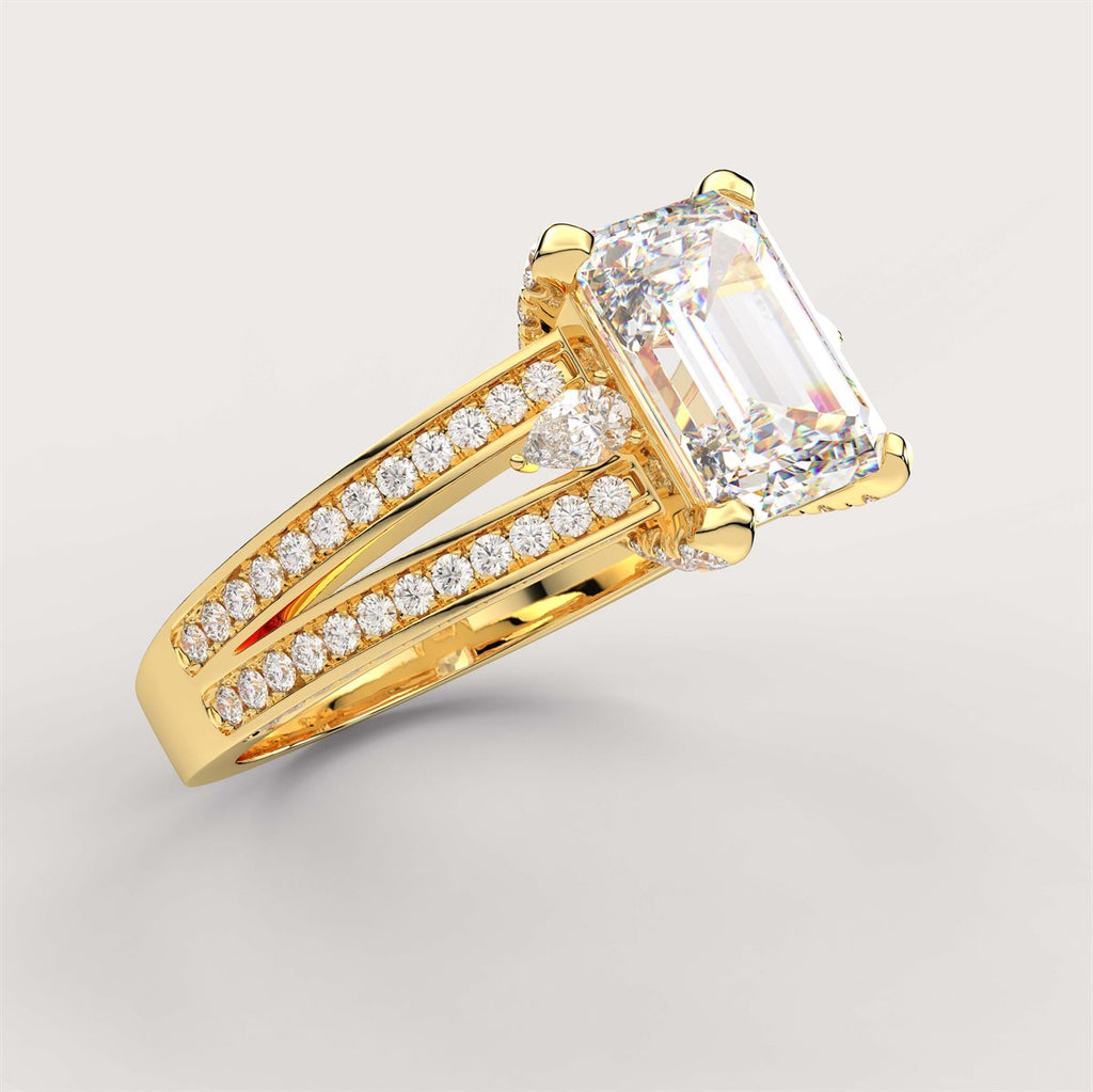 Dainty Diamond Engagement Ring with Side Accents with IGI Certified Lab Grown Diamond