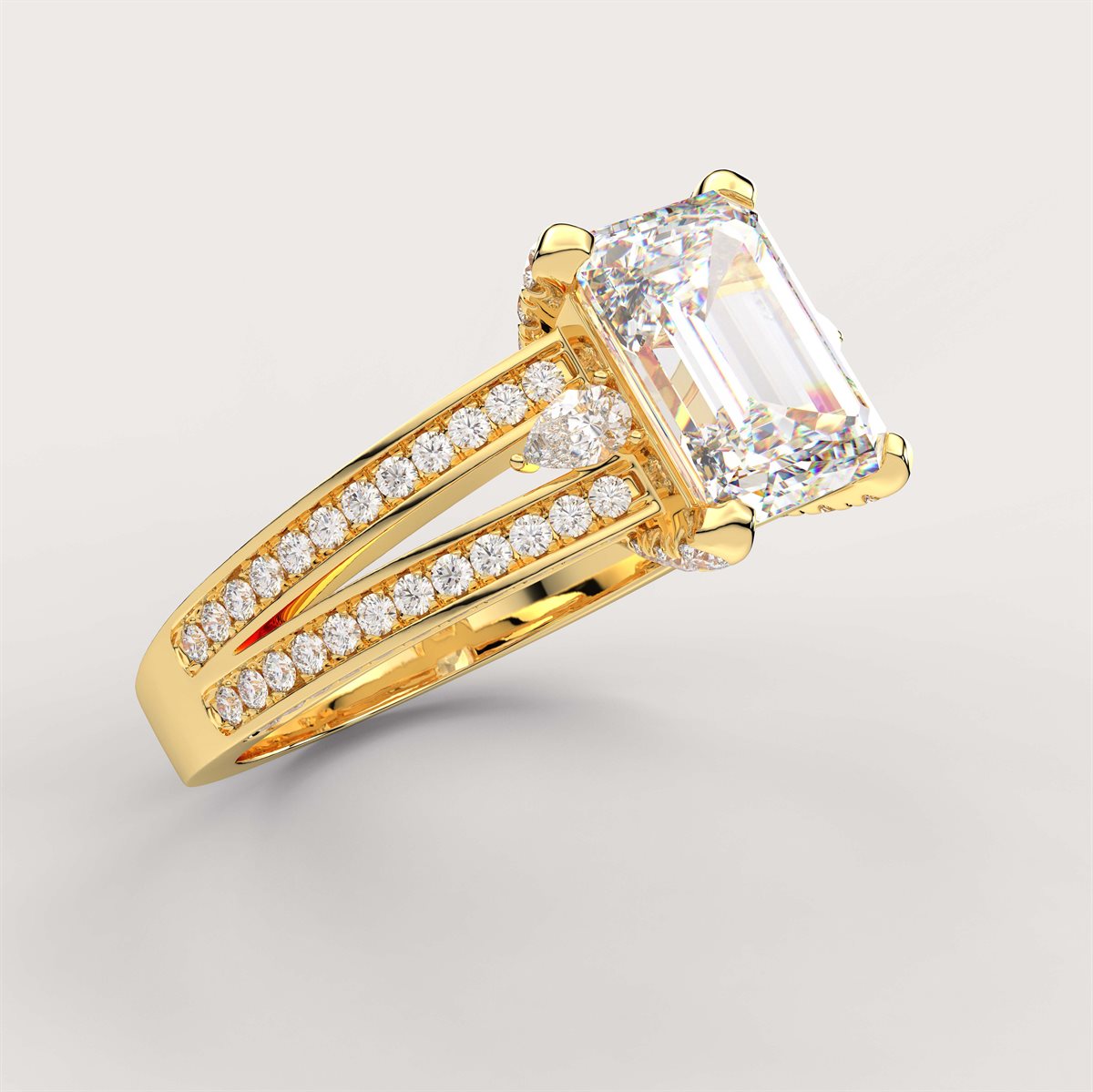 Dainty Diamond Engagement Ring with Side Accents with IGI Certified Lab Grown Diamond