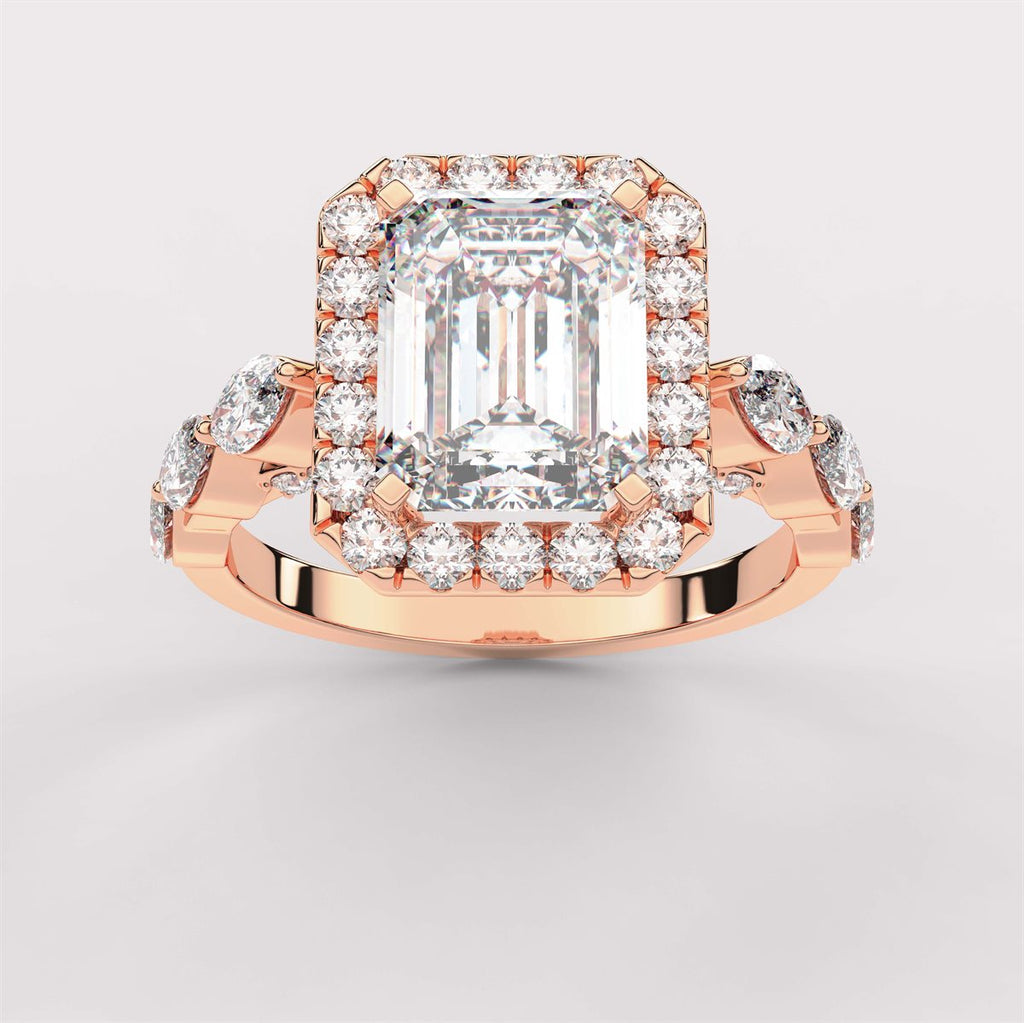 Elegant Diamond Halo Engagement Ring with Marquise Accents






 with IGI Certified Lab Grown Diamond