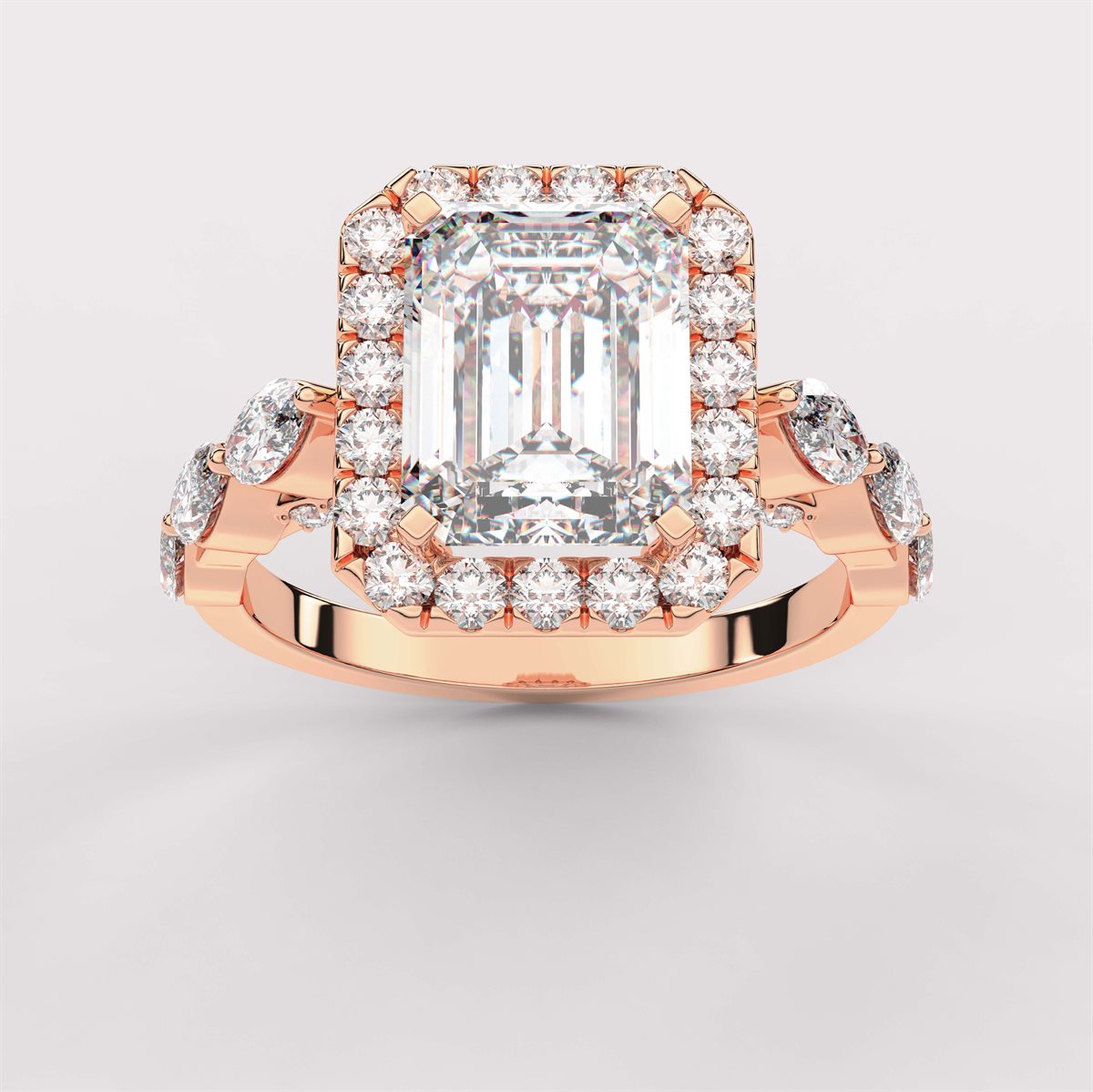 Elegant Diamond Halo Engagement Ring with Marquise Accents






 with IGI Certified Lab Grown Diamond