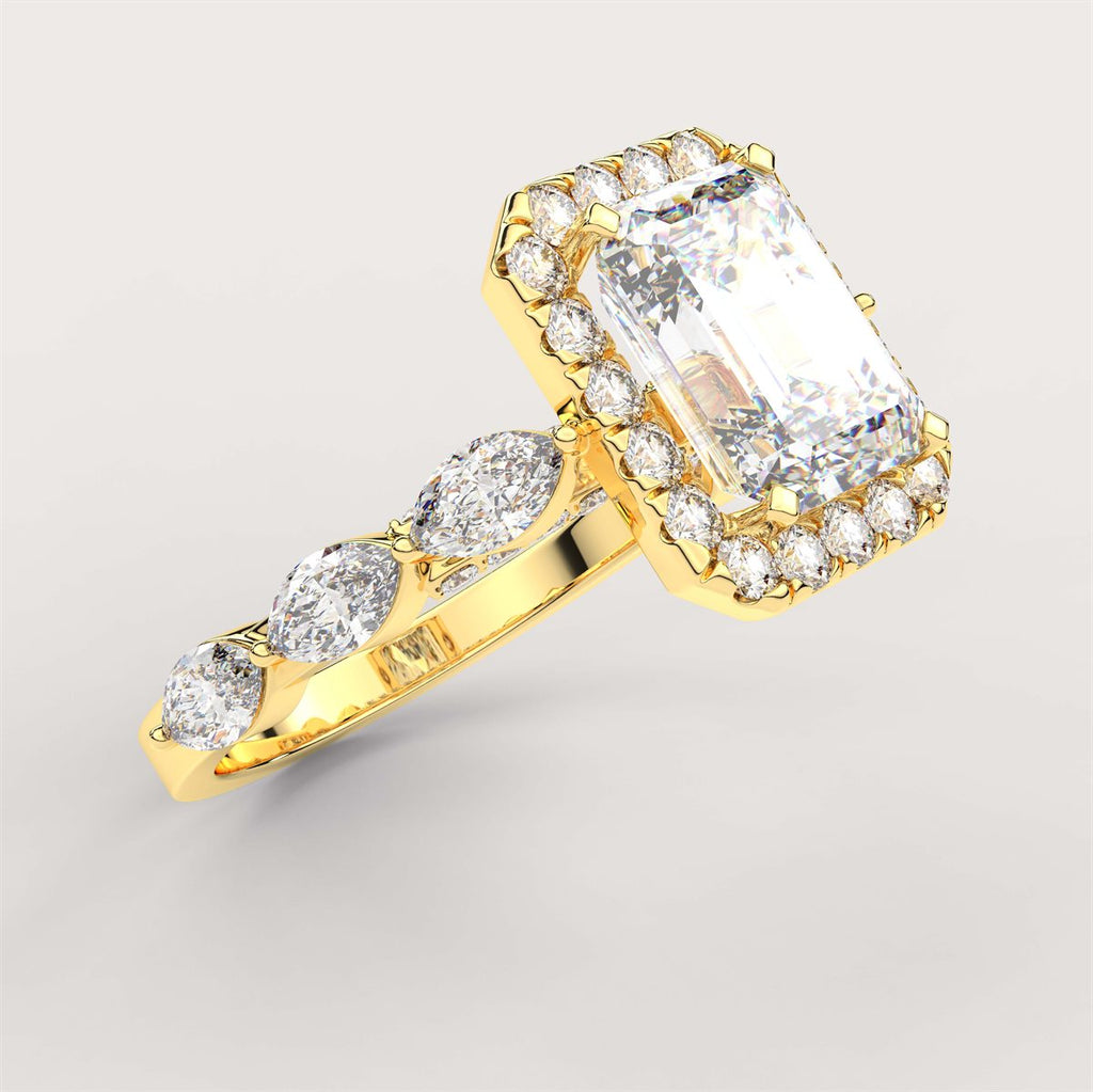 Elegant Diamond Halo Engagement Ring with Marquise Accents






 with IGI Certified Lab Grown Diamond