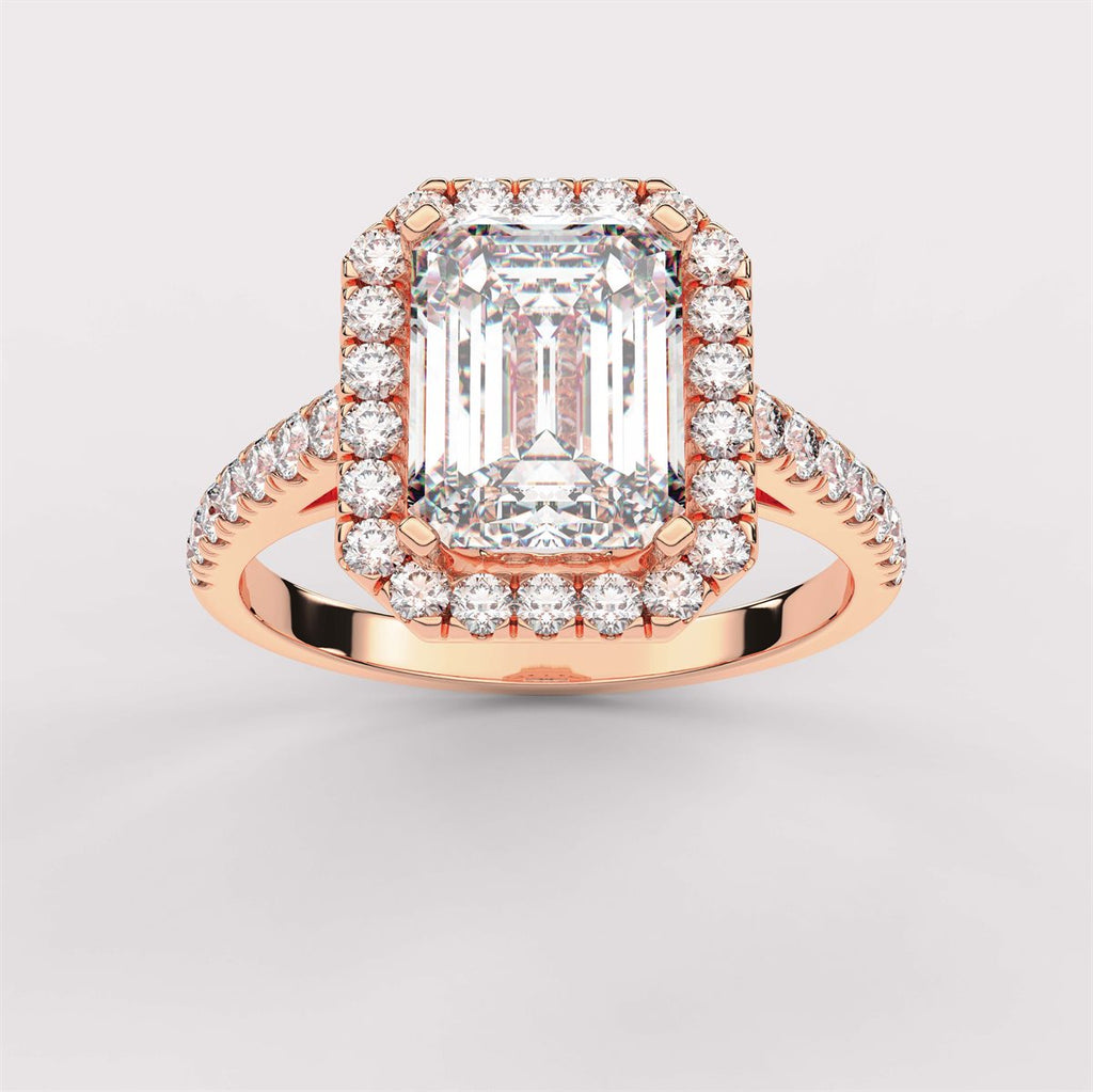 Surrounded Center Diamond Engagement Ring with IGI Certified Lab Grown Diamond