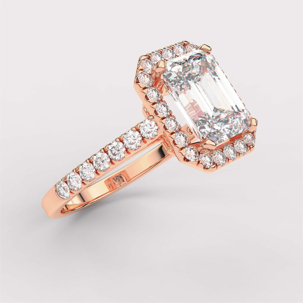 Surrounded Center Diamond Engagement Ring with IGI Certified Lab Grown Diamond