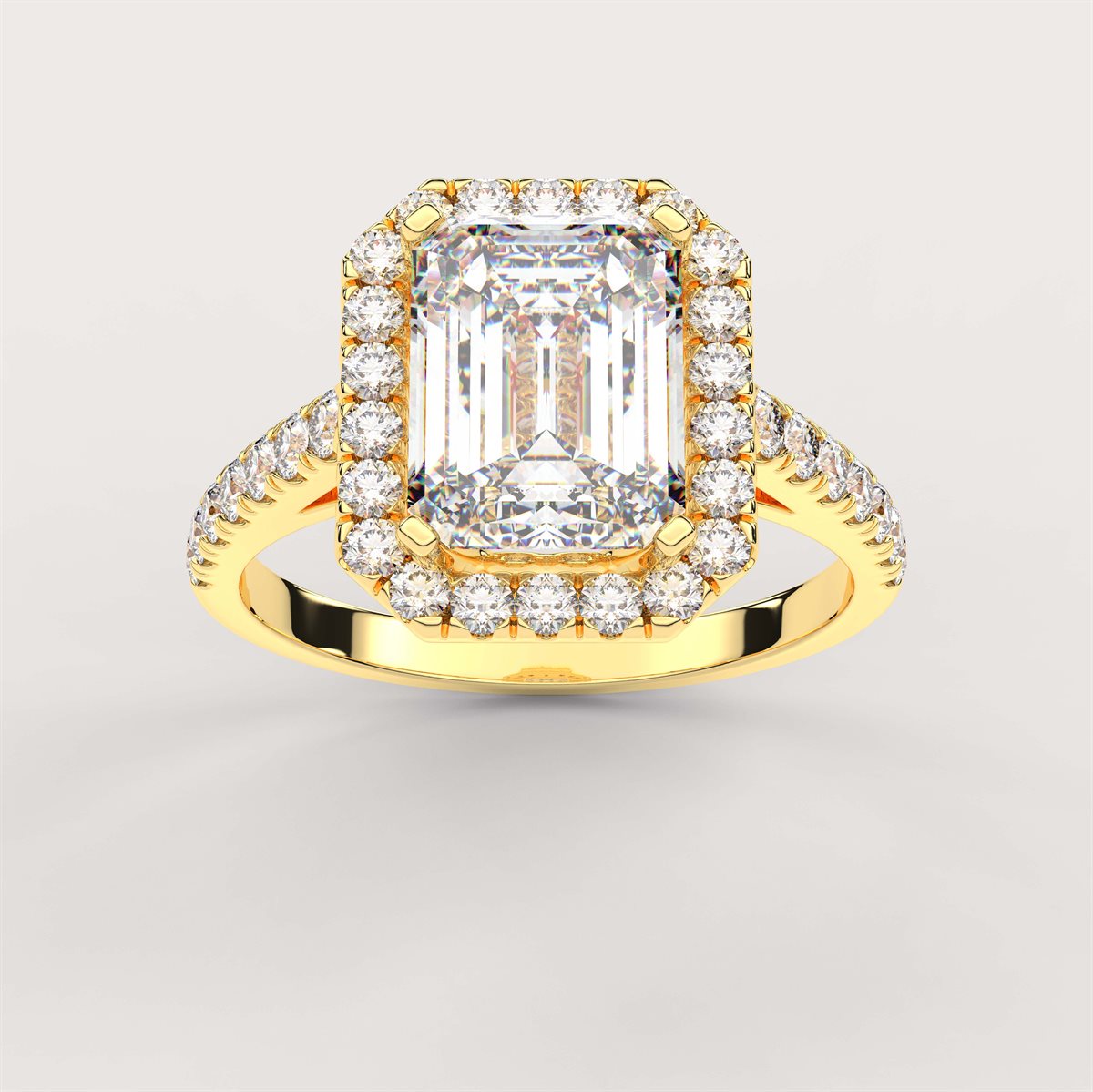 Surrounded Center Diamond Engagement Ring with IGI Certified Lab Grown Diamond