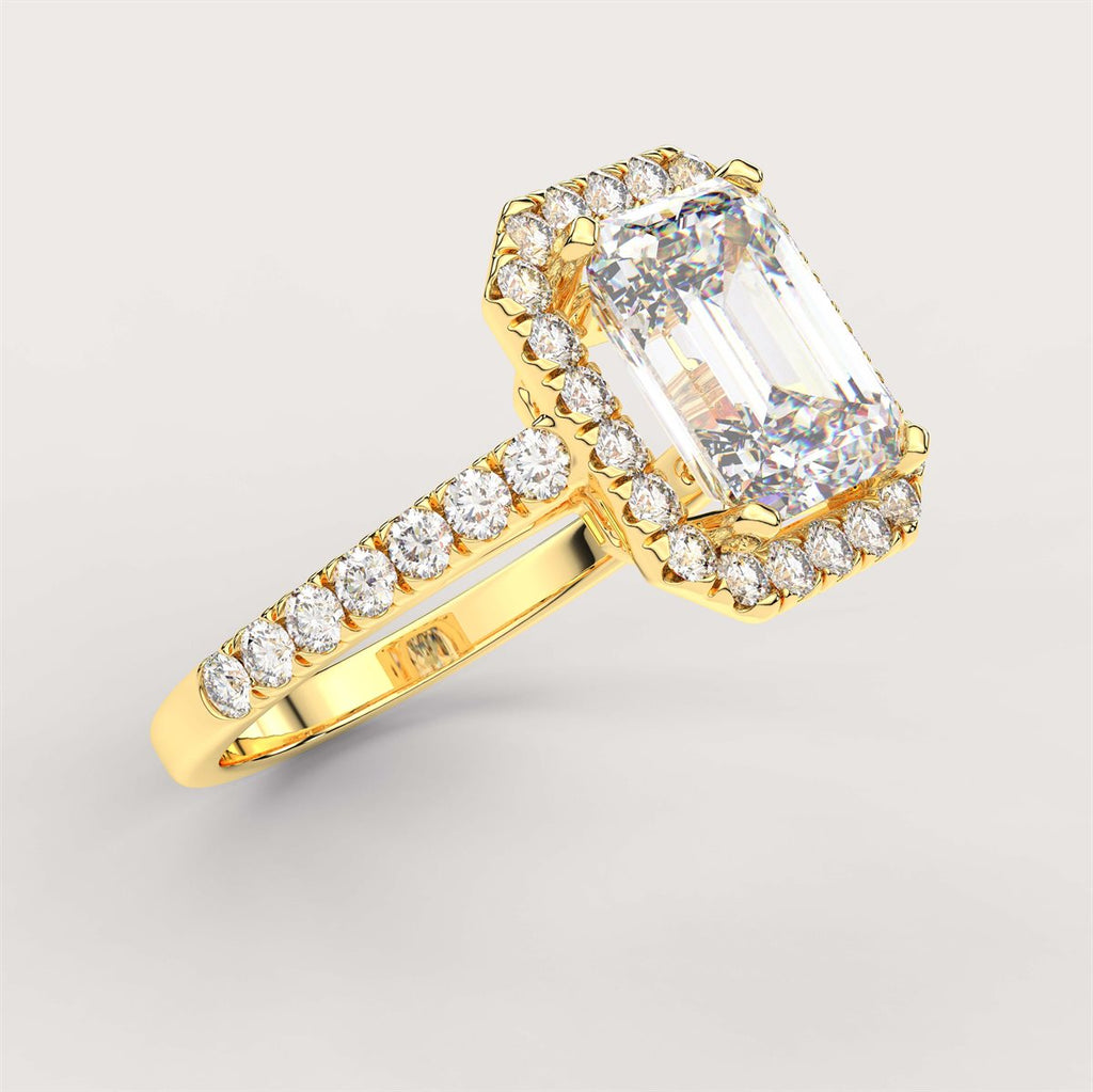 Surrounded Center Diamond Engagement Ring with IGI Certified Lab Grown Diamond
