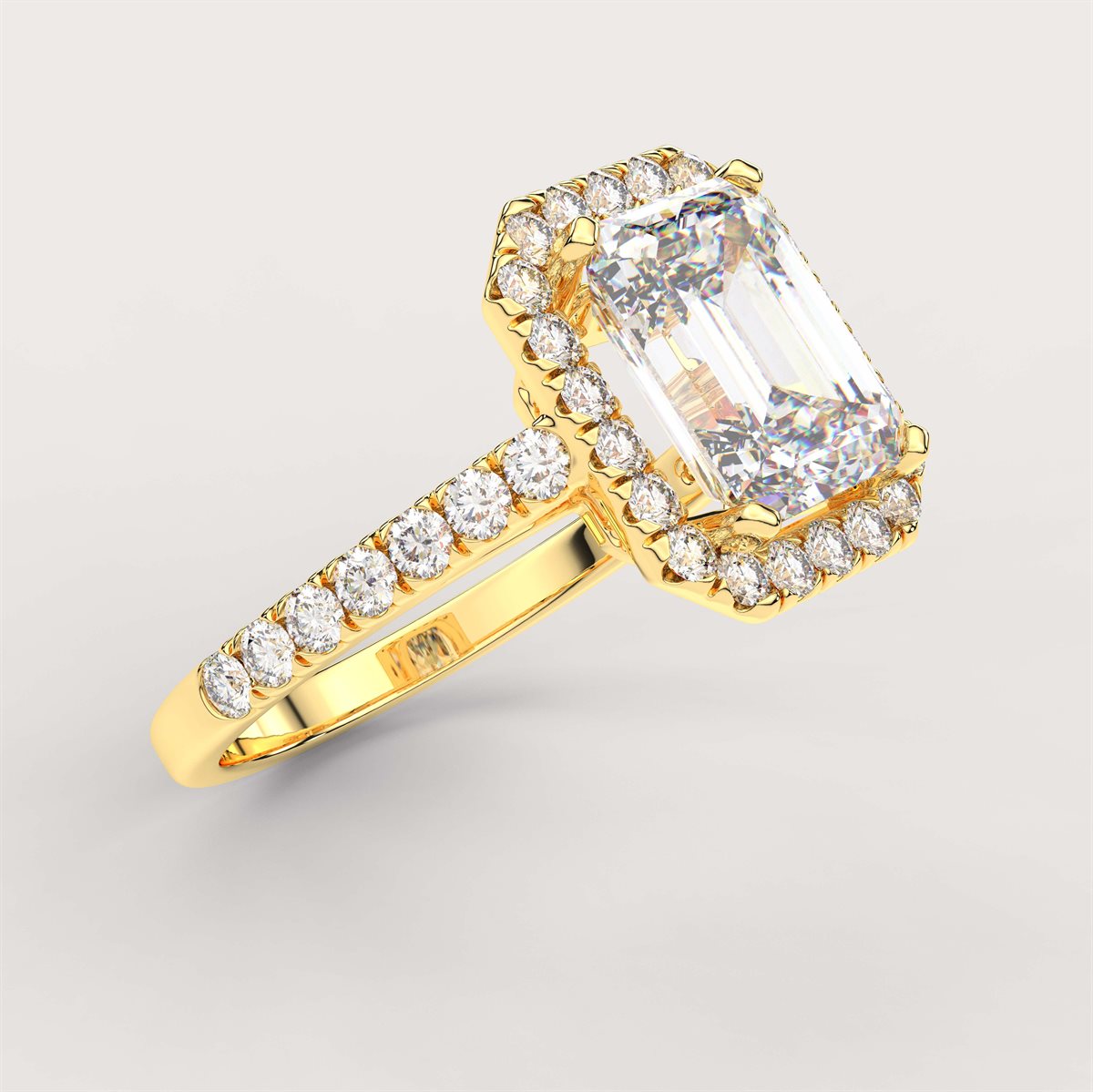 Surrounded Center Diamond Engagement Ring with IGI Certified Lab Grown Diamond