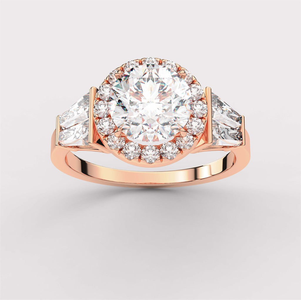 Side Accent Diamond Engagement Ring with IGI Certified Lab Grown Diamond