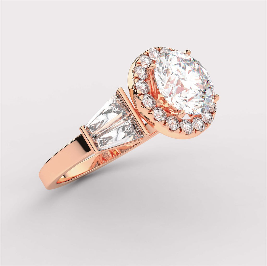 Side Accent Diamond Engagement Ring with IGI Certified Lab Grown Diamond