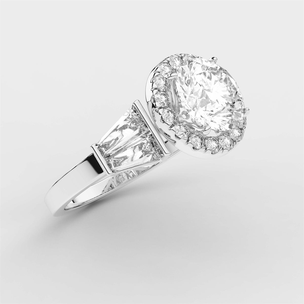 Side Accent Diamond Engagement Ring with IGI Certified Lab Grown Diamond
