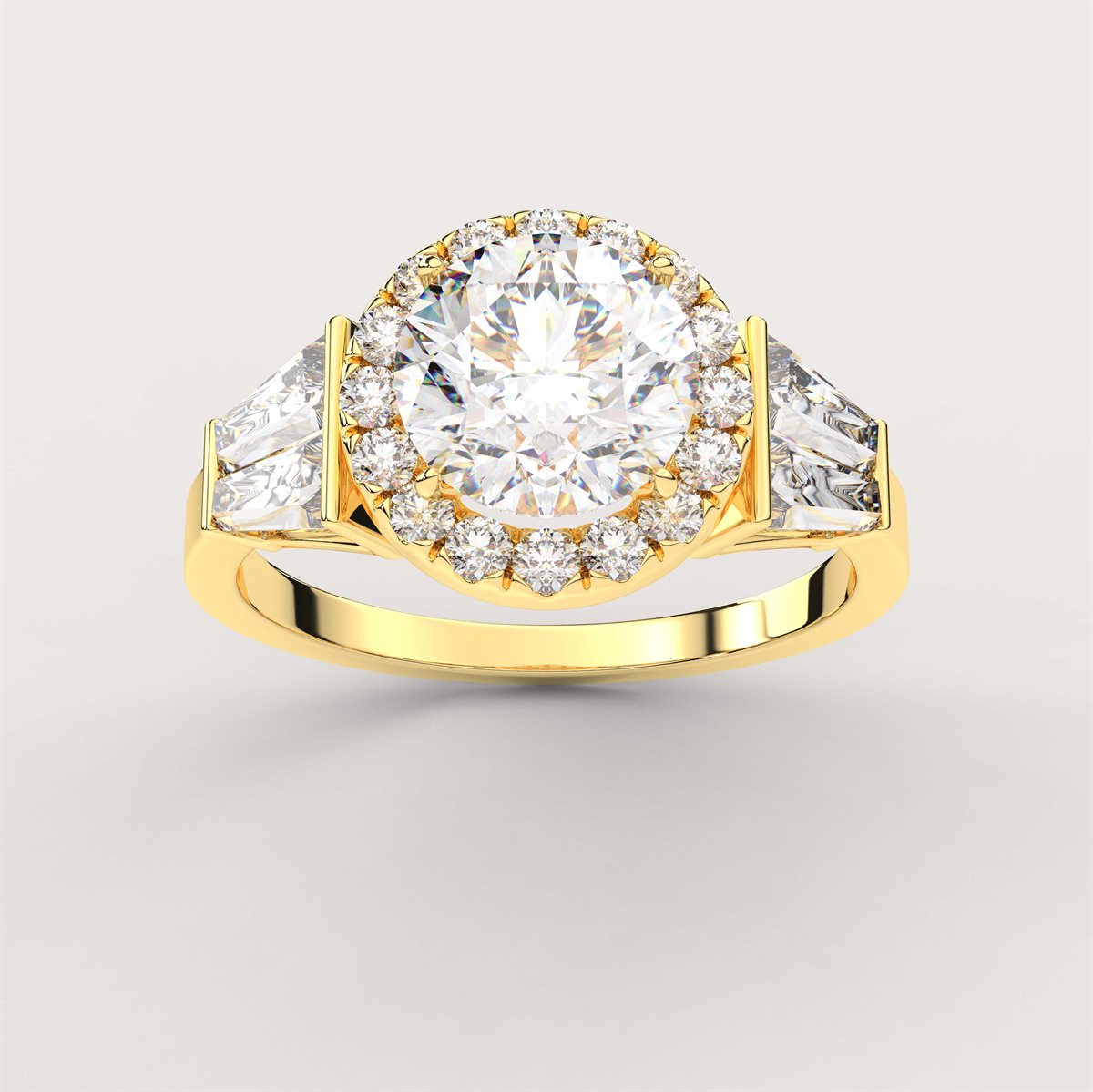 Side Accent Diamond Engagement Ring with IGI Certified Lab Grown Diamond