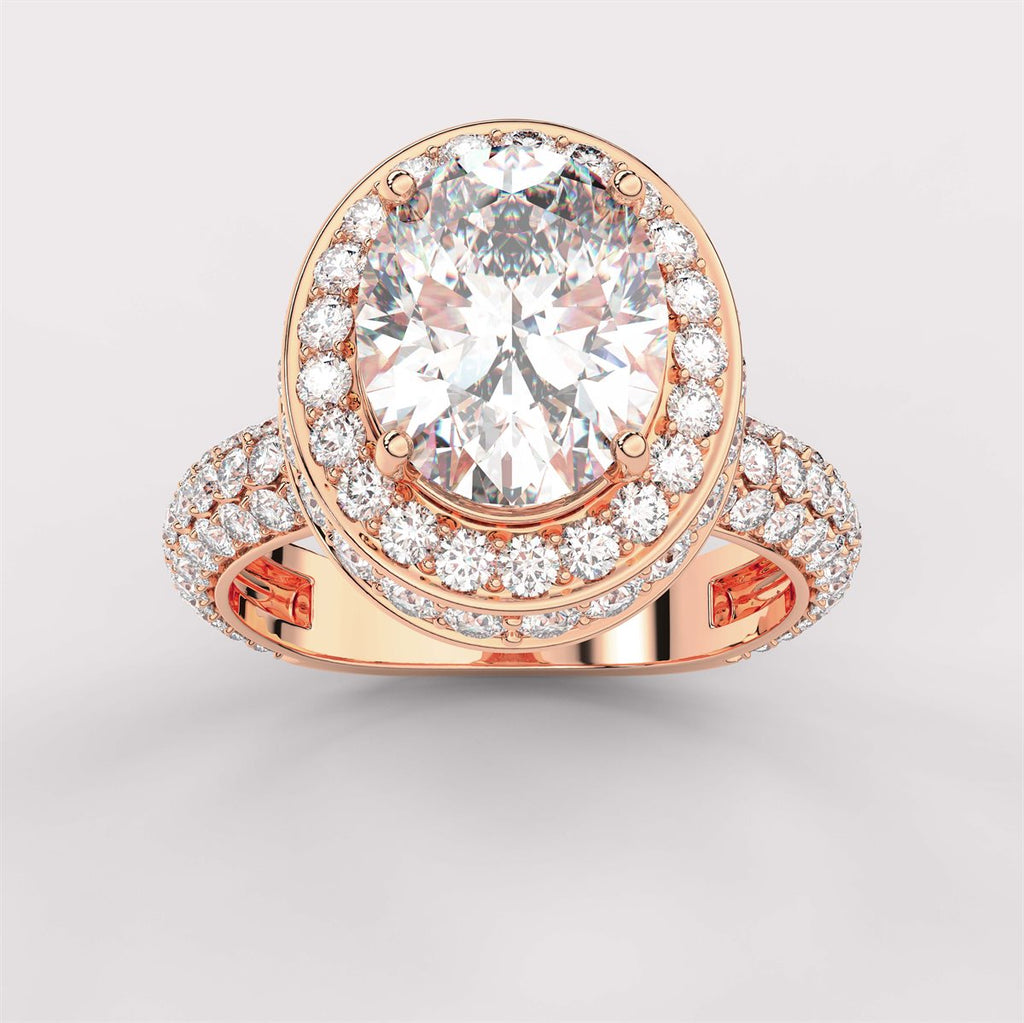 Diamond Halo Engagement Ring with IGI Certified Lab Grown Diamond