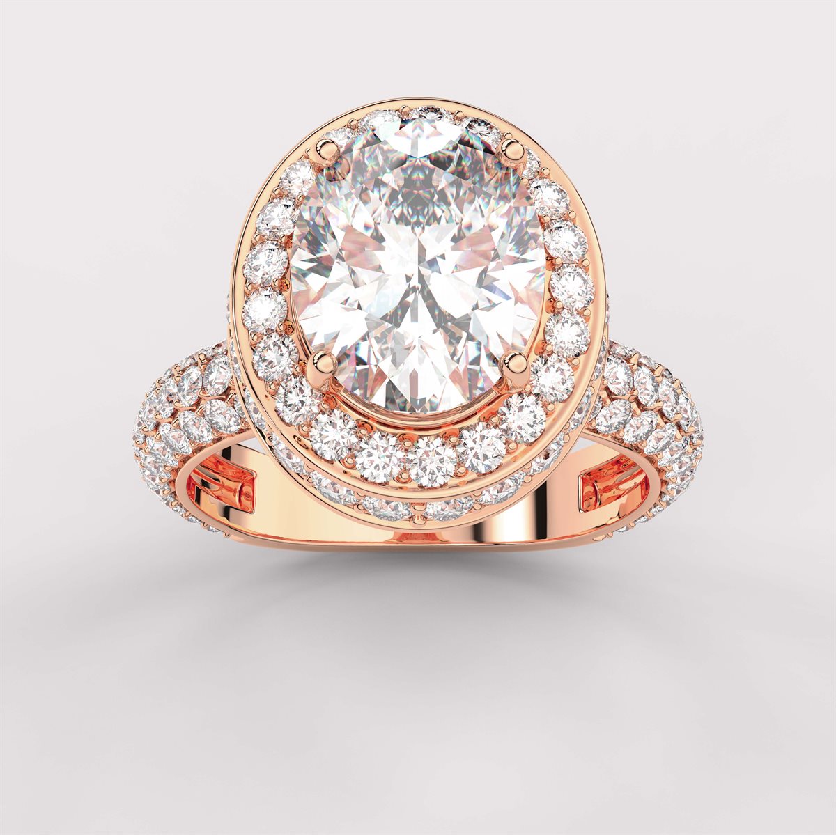 Diamond Halo Engagement Ring with IGI Certified Lab Grown Diamond