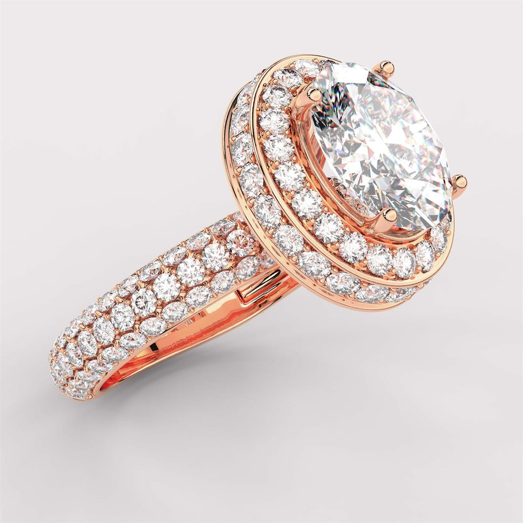 Diamond Halo Engagement Ring with IGI Certified Lab Grown Diamond