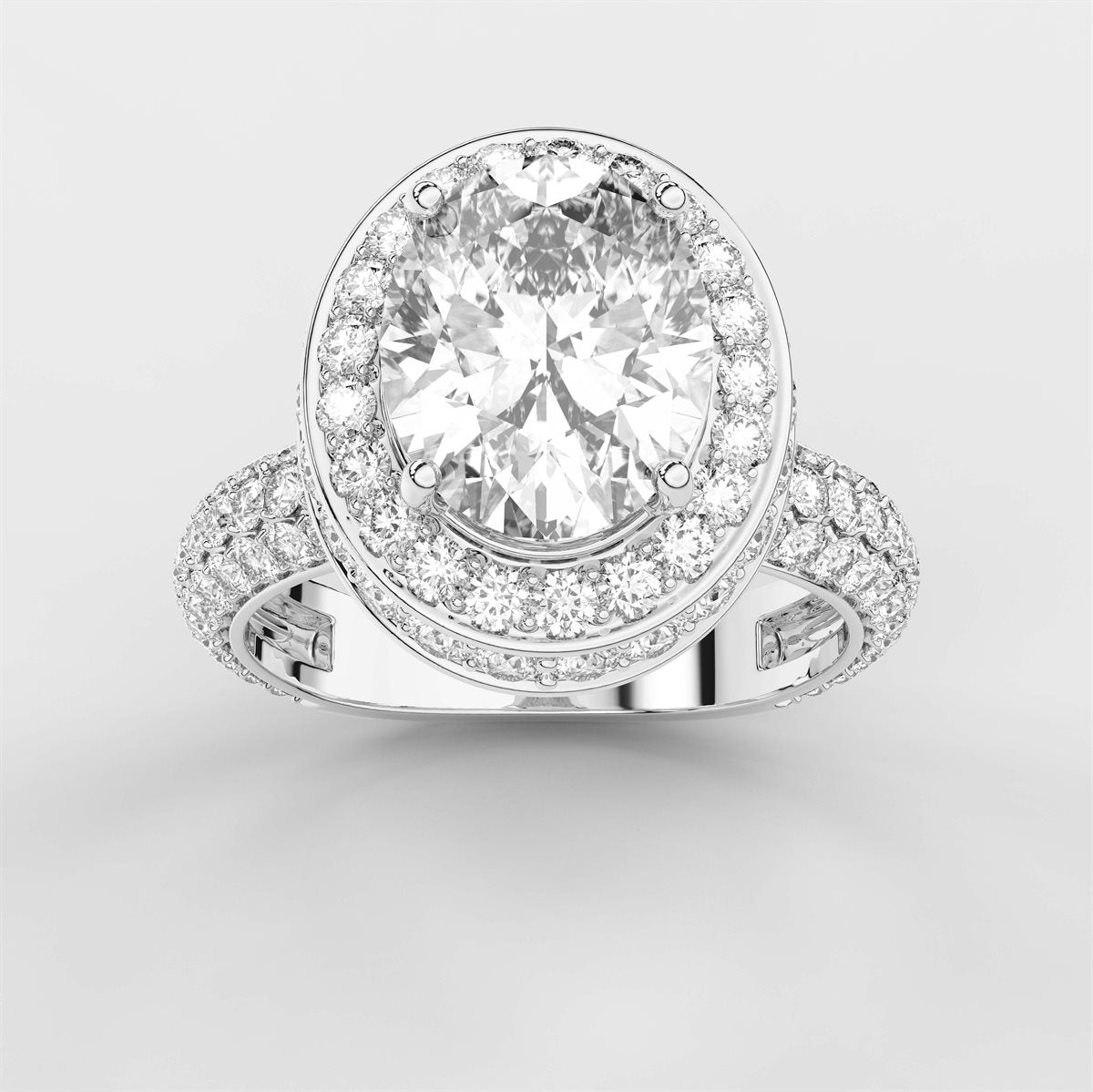 Diamond Halo Engagement Ring with IGI Certified Lab Grown Diamond