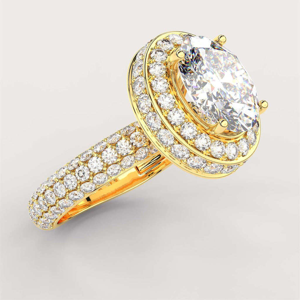 Diamond Halo Engagement Ring with IGI Certified Lab Grown Diamond