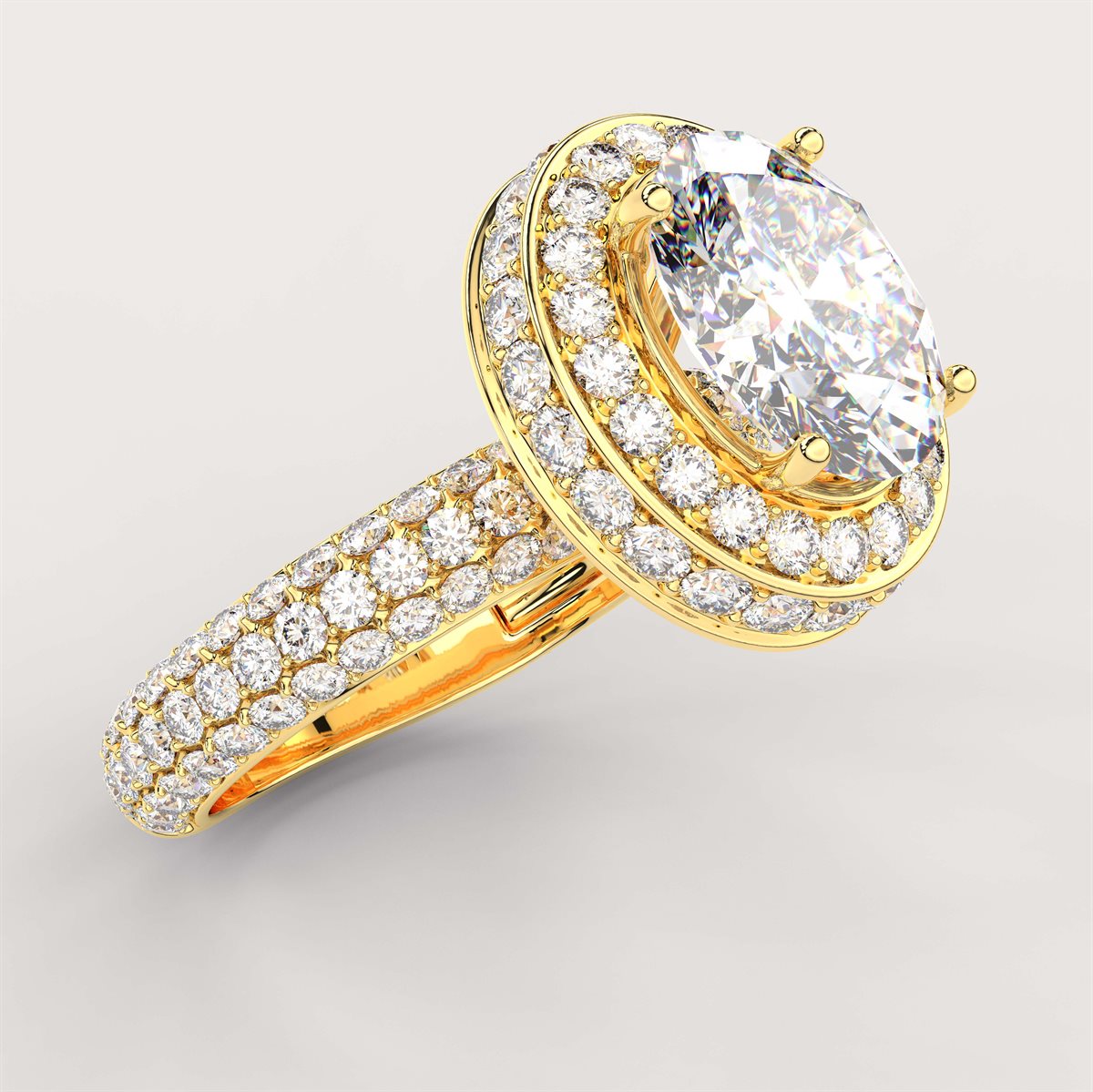 Diamond Halo Engagement Ring with IGI Certified Lab Grown Diamond