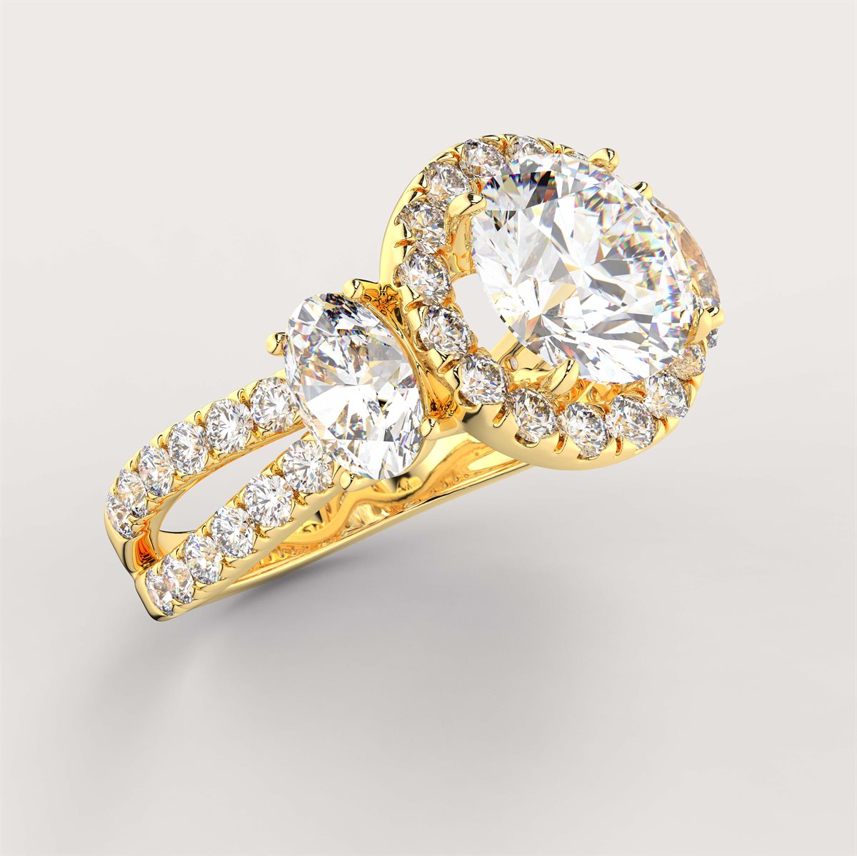 Split Shank Diamond Engagement Ring with IGI Certified Lab Grown Diamond