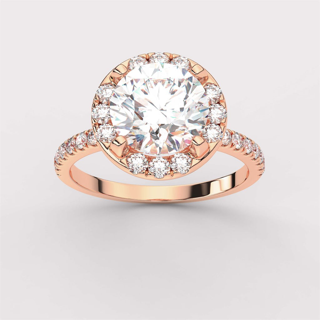 Diamond Hidden Halo Engagement Ring with IGI Certified Lab Grown Diamond