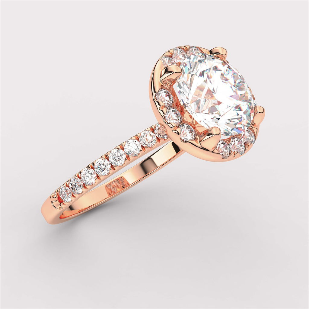 Diamond Hidden Halo Engagement Ring with IGI Certified Lab Grown Diamond