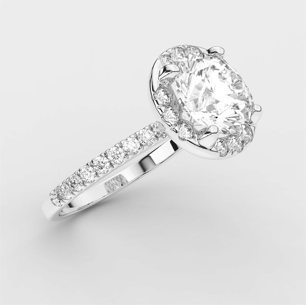 Diamond Hidden Halo Engagement Ring with IGI Certified Lab Grown Diamond