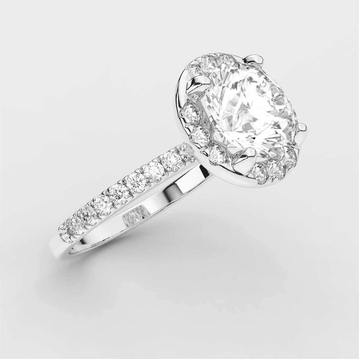 Diamond Hidden Halo Engagement Ring with IGI Certified Lab Grown Diamond