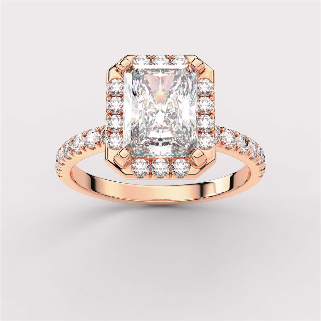 Diamond Halo Engagement Ring with IGI Certified Lab Grown Diamond