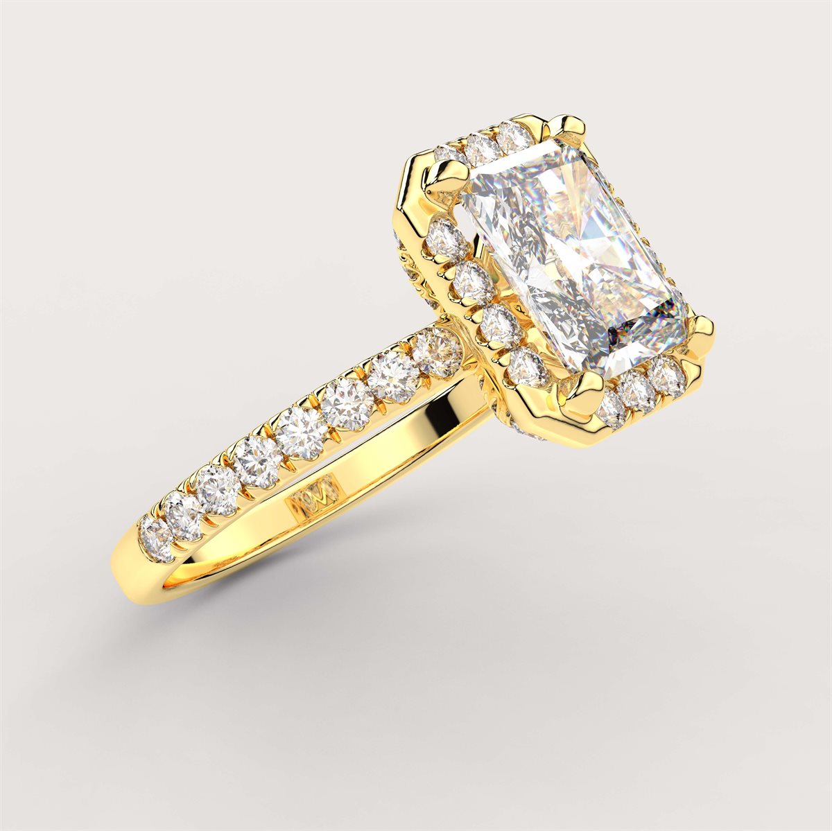 Diamond Halo Engagement Ring with IGI Certified Lab Grown Diamond