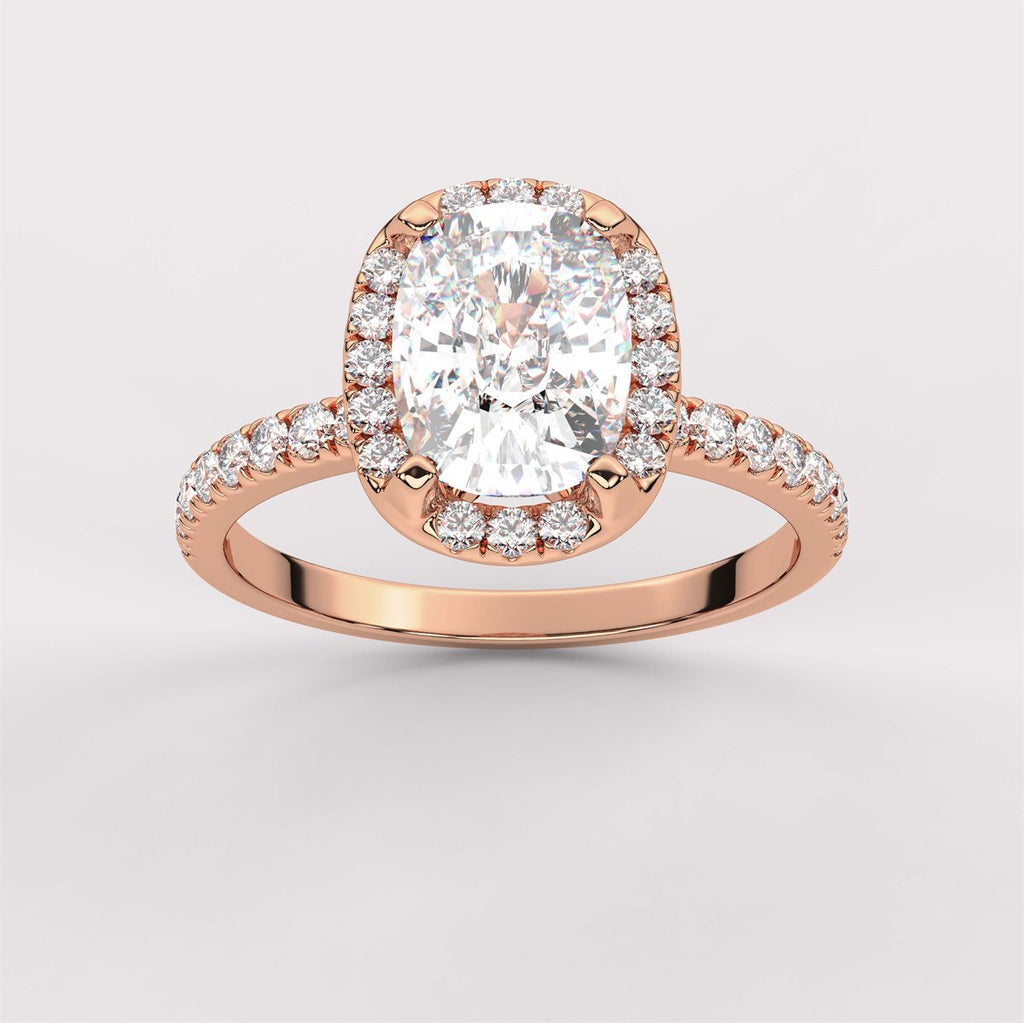 Side Accent Diamond Engagement Ring with IGI Certified Lab Grown Diamond