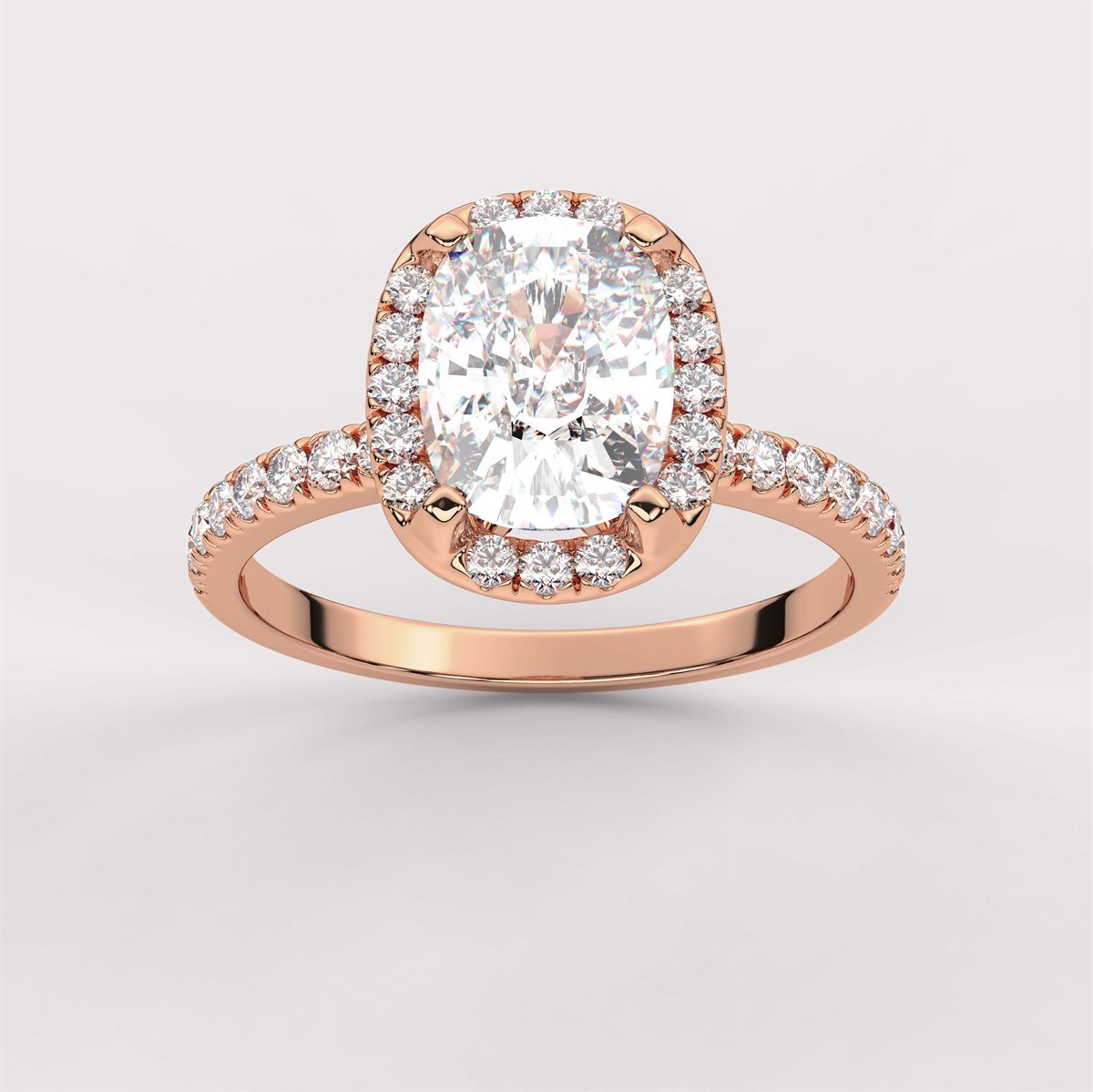 Side Accent Diamond Engagement Ring with IGI Certified Lab Grown Diamond