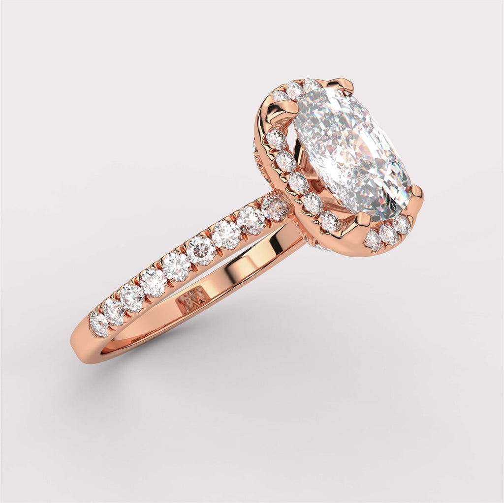 Side Accent Diamond Engagement Ring with IGI Certified Lab Grown Diamond
